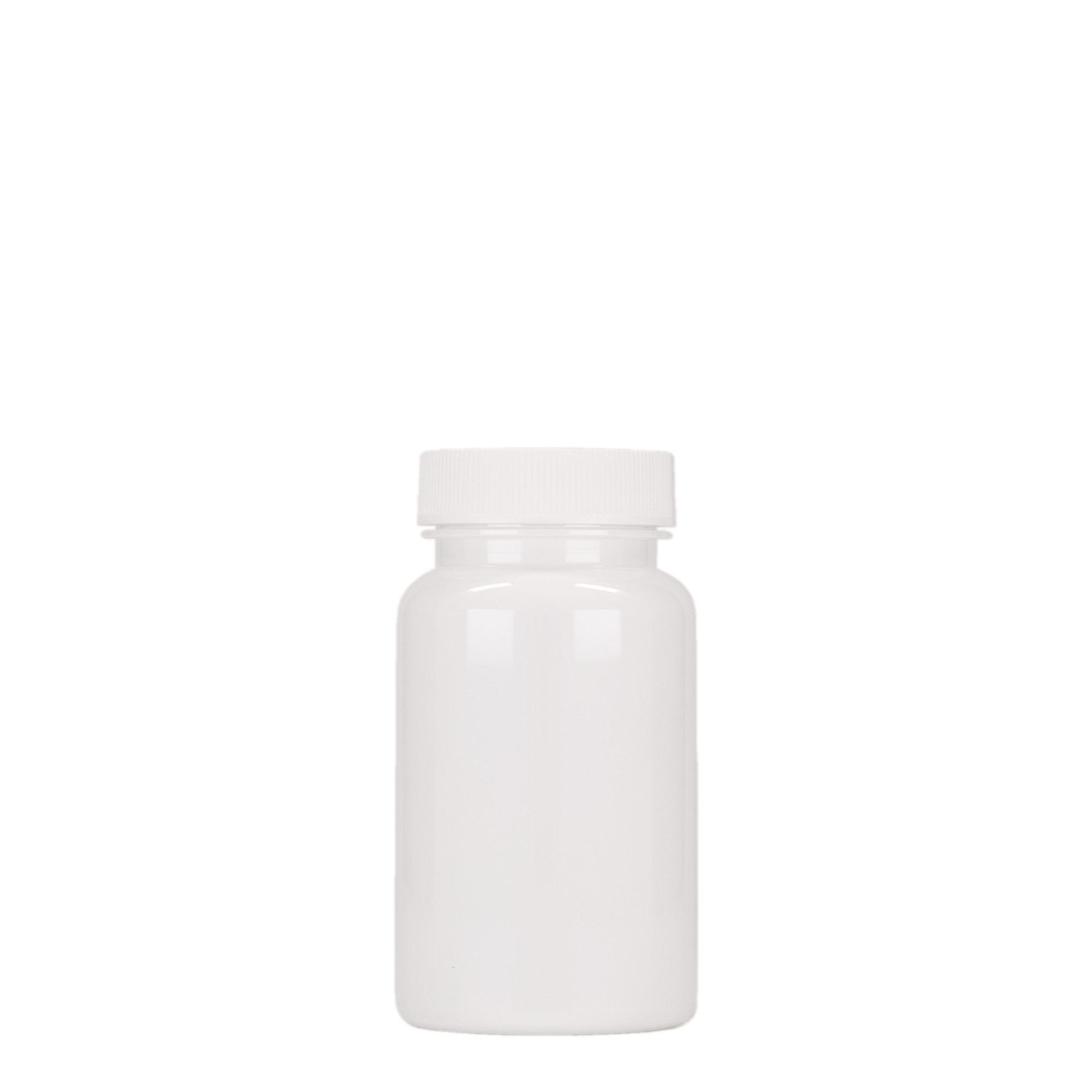 100 ml PET-packer, plast, vit, mynning: GPI 38/400