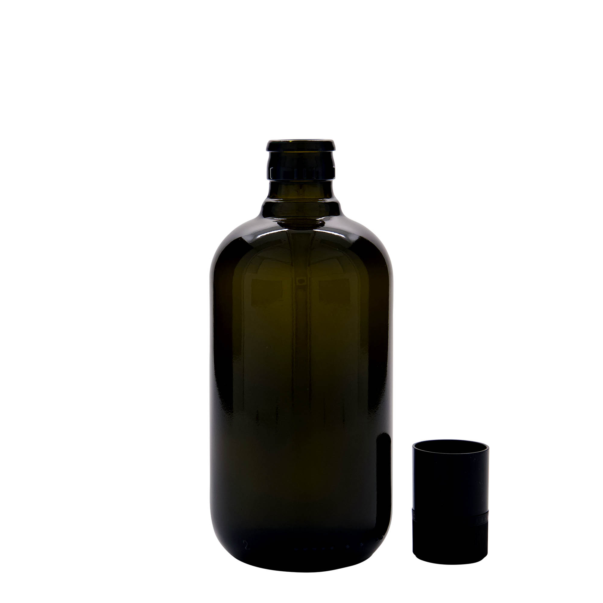 500 ml vinäger-/oljeflaska 'Biolio', glas antikgrönt, mynning: DOP