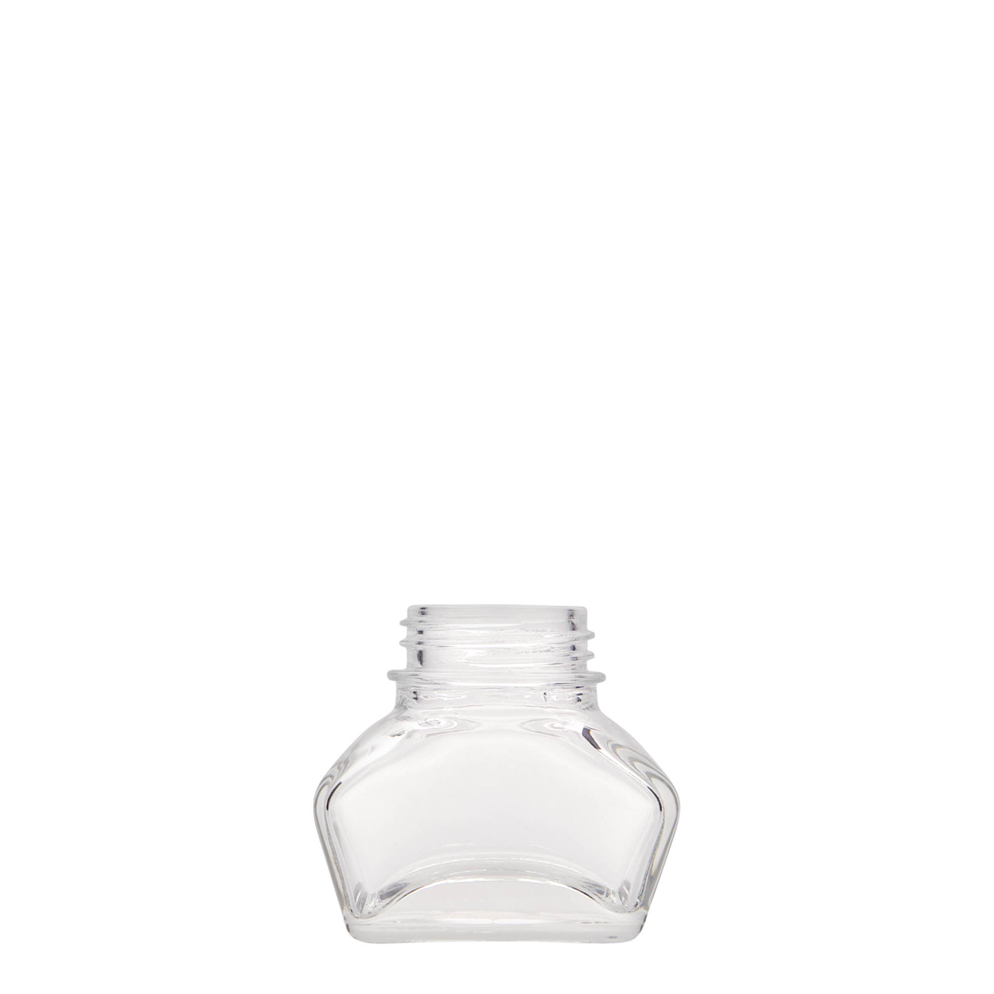 30 ml bläckflaska, rektangulär, öppning: skruvlock