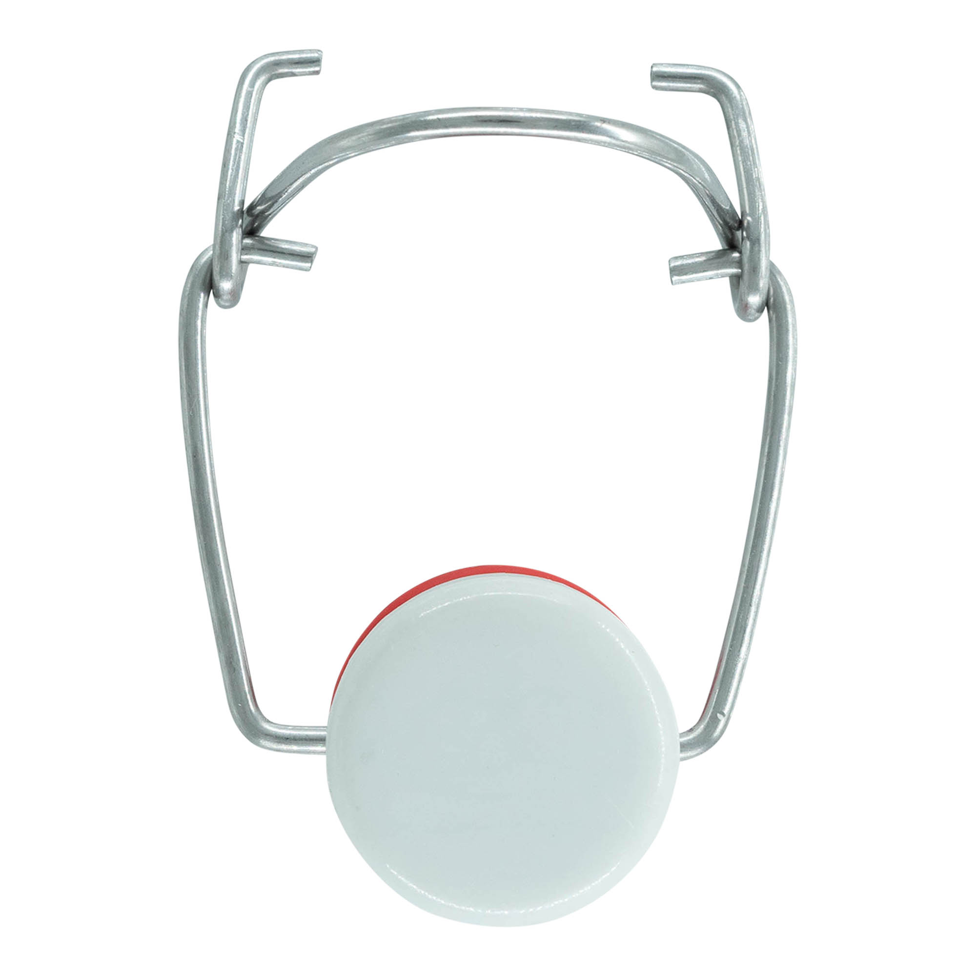 Specialstorlek på bygelspänne, plast, röd-vit