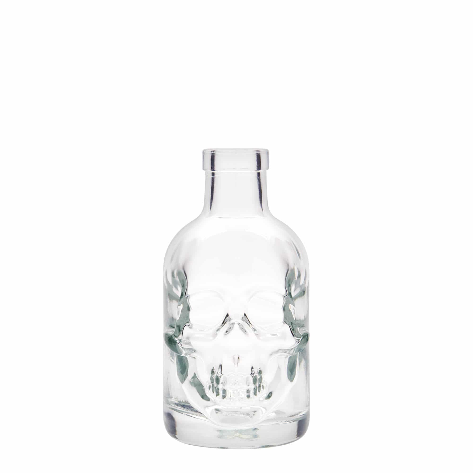 200 ml glasflaska 'Dödskalle', öppning: kork