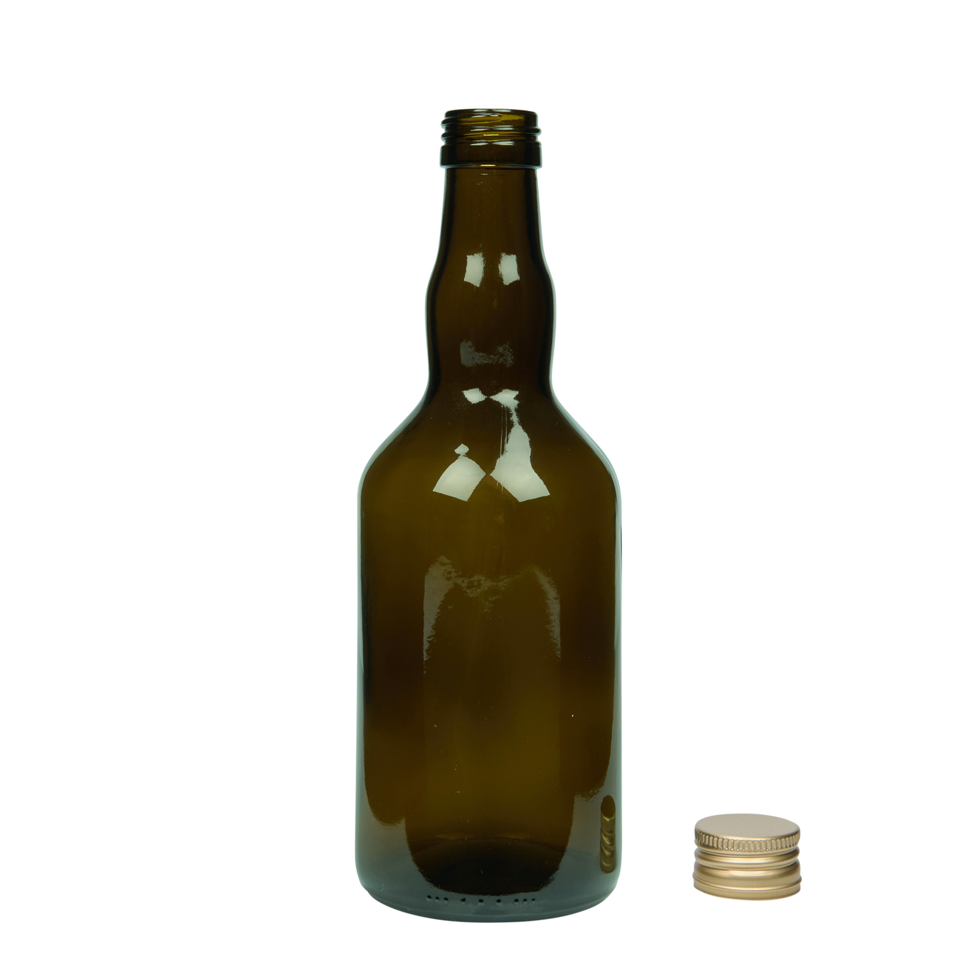 500 ml glasflaska 'Olona', antikgrön, öppning: PP 31,5