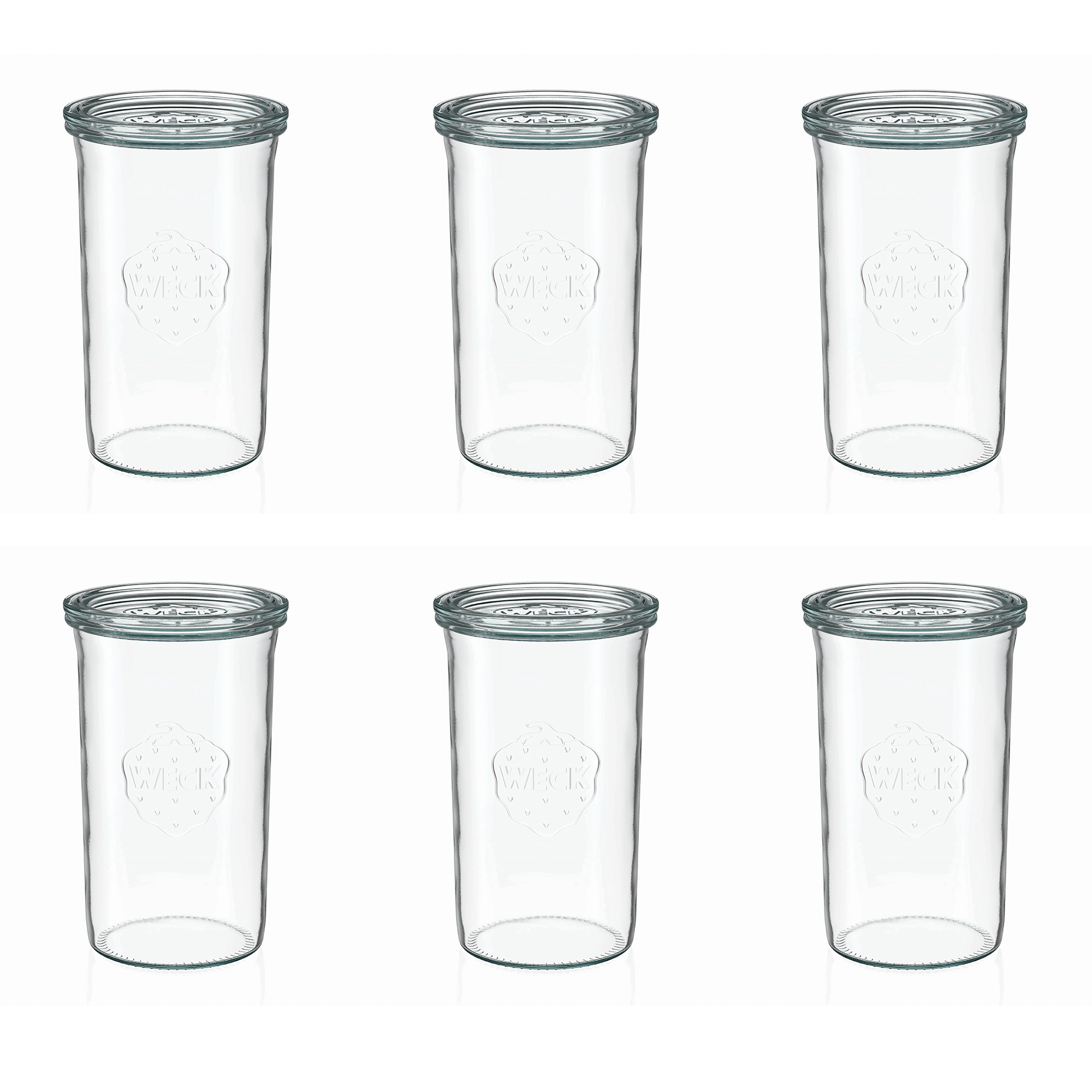 6x 1000 ml WECK-störtglas med glaslock RR 100