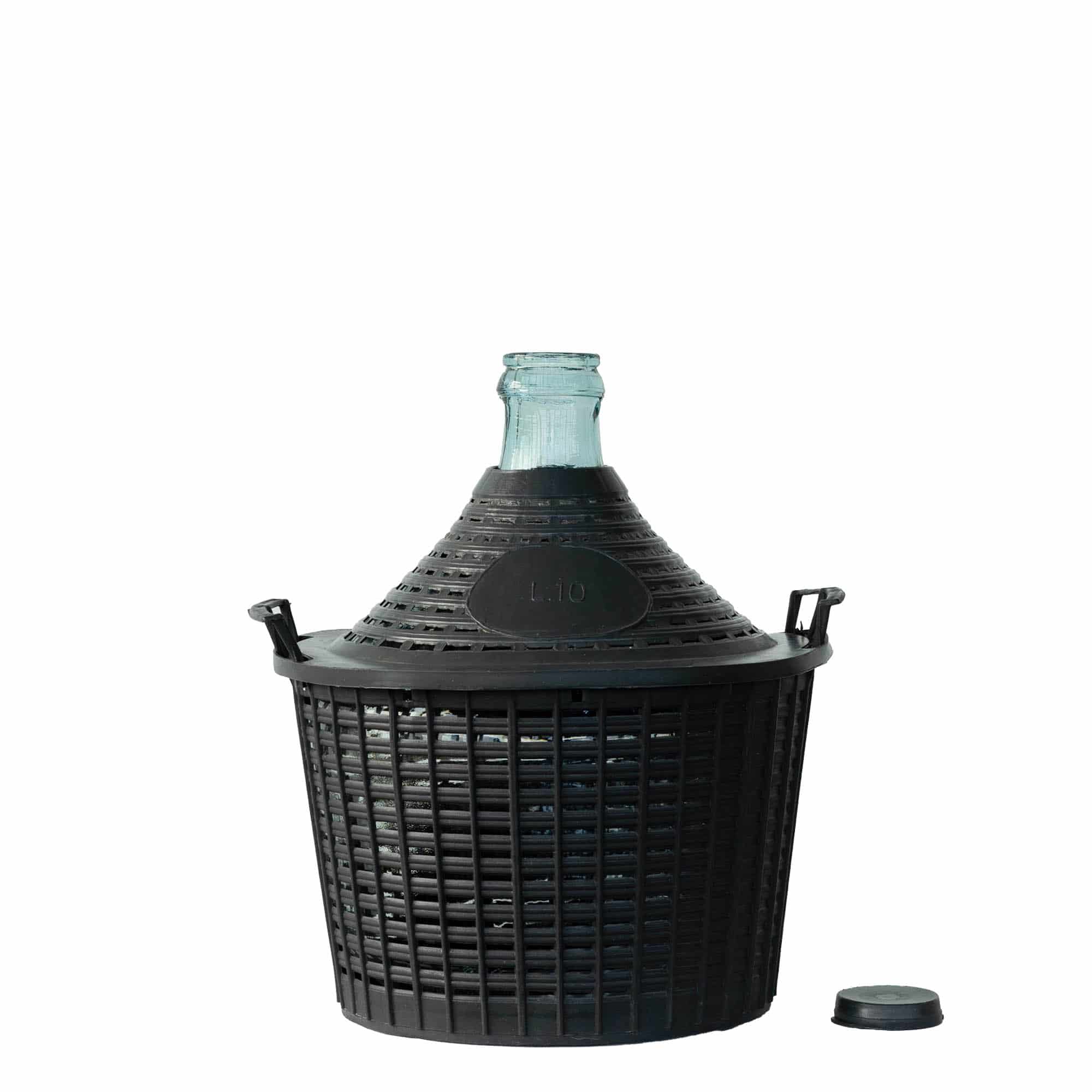 10 l ballongflaska smal hals, glas, mynning: snäpplock