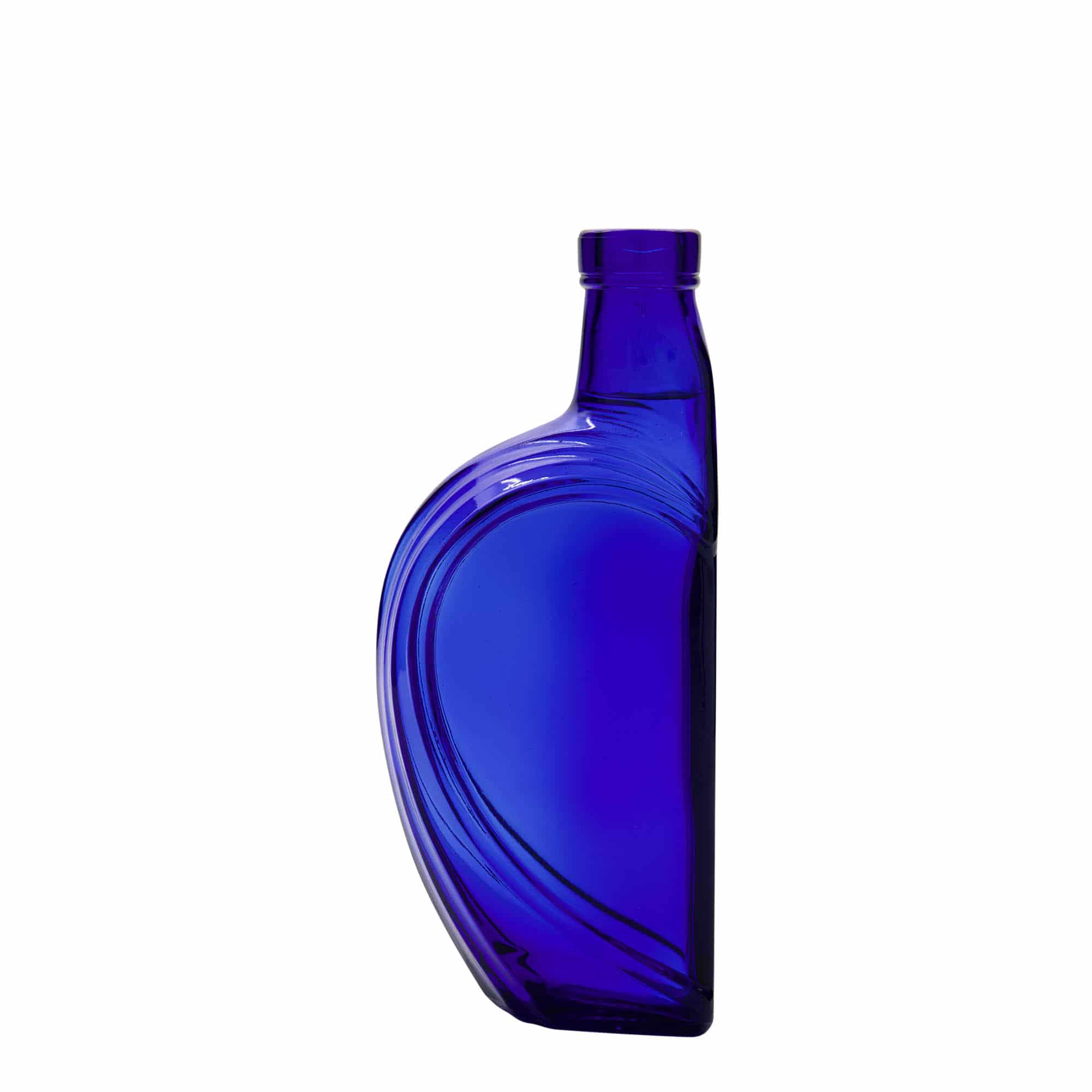 375 ml glasflaska 'Sweethearts', rektangulär, kungsblå, mynning: kork