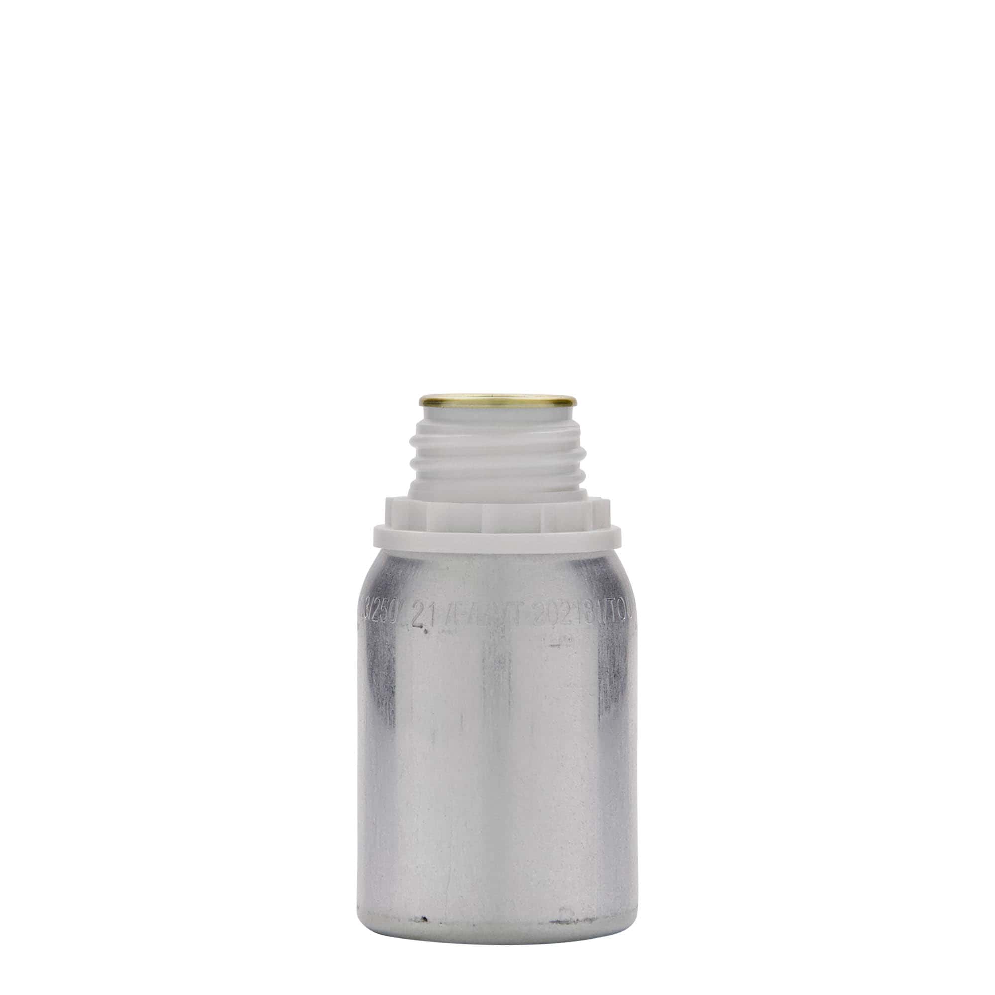 125 ml aluminiumflaska, metall, silver, öppning: DIN 32