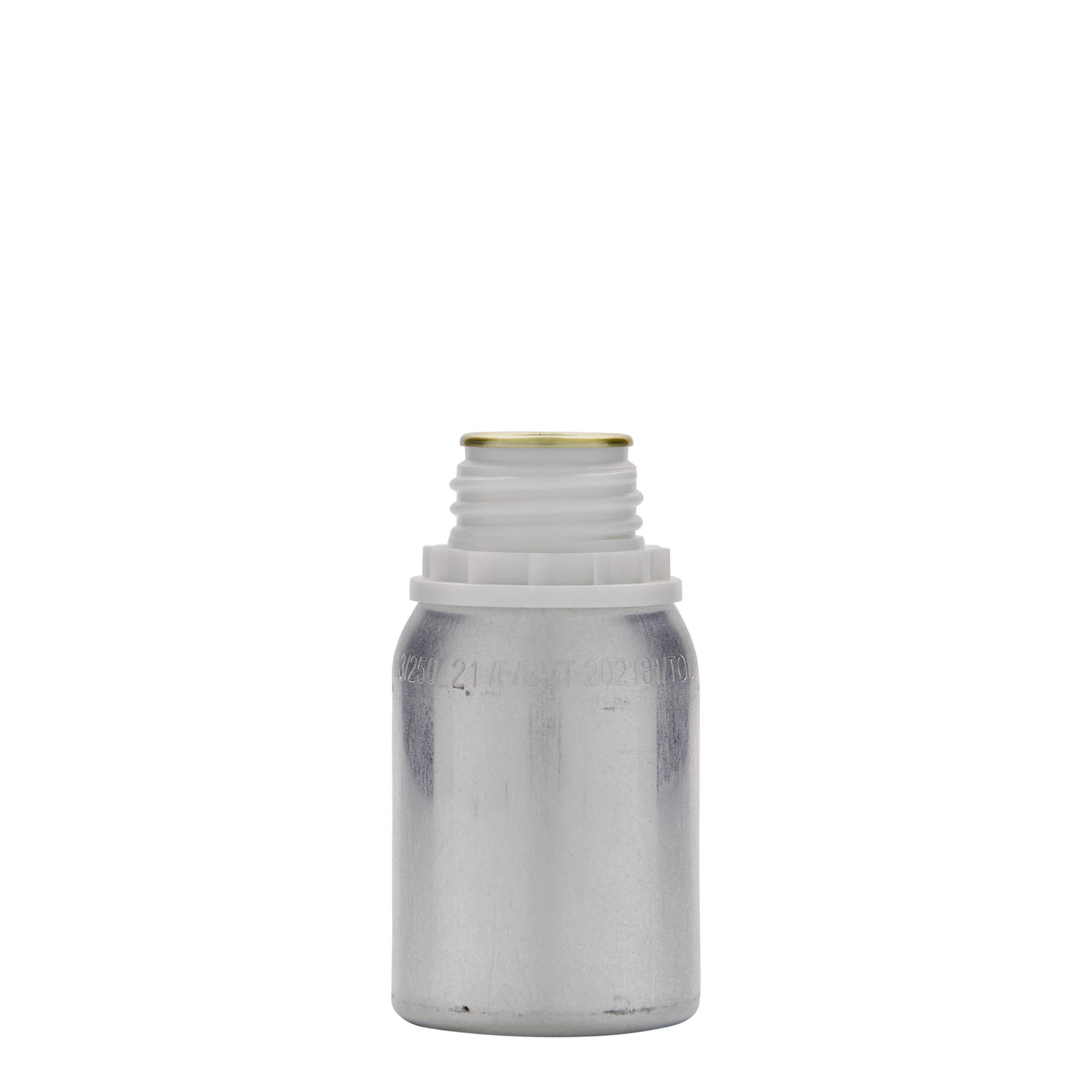125 ml aluminiumflaska, metall, silver, öppning: DIN 32