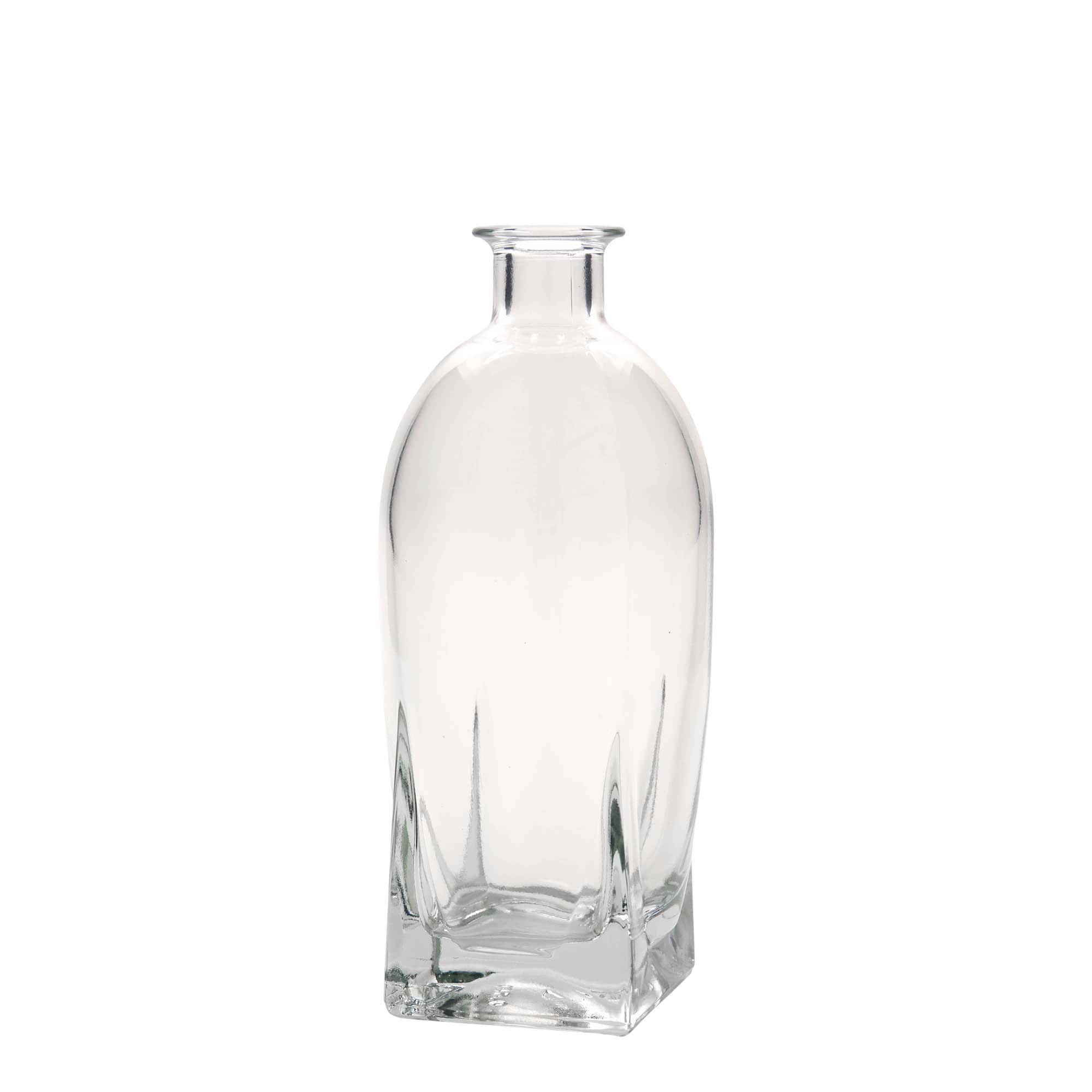 500 ml glasflaska 'Zino', fyrkantig, mynning: kork