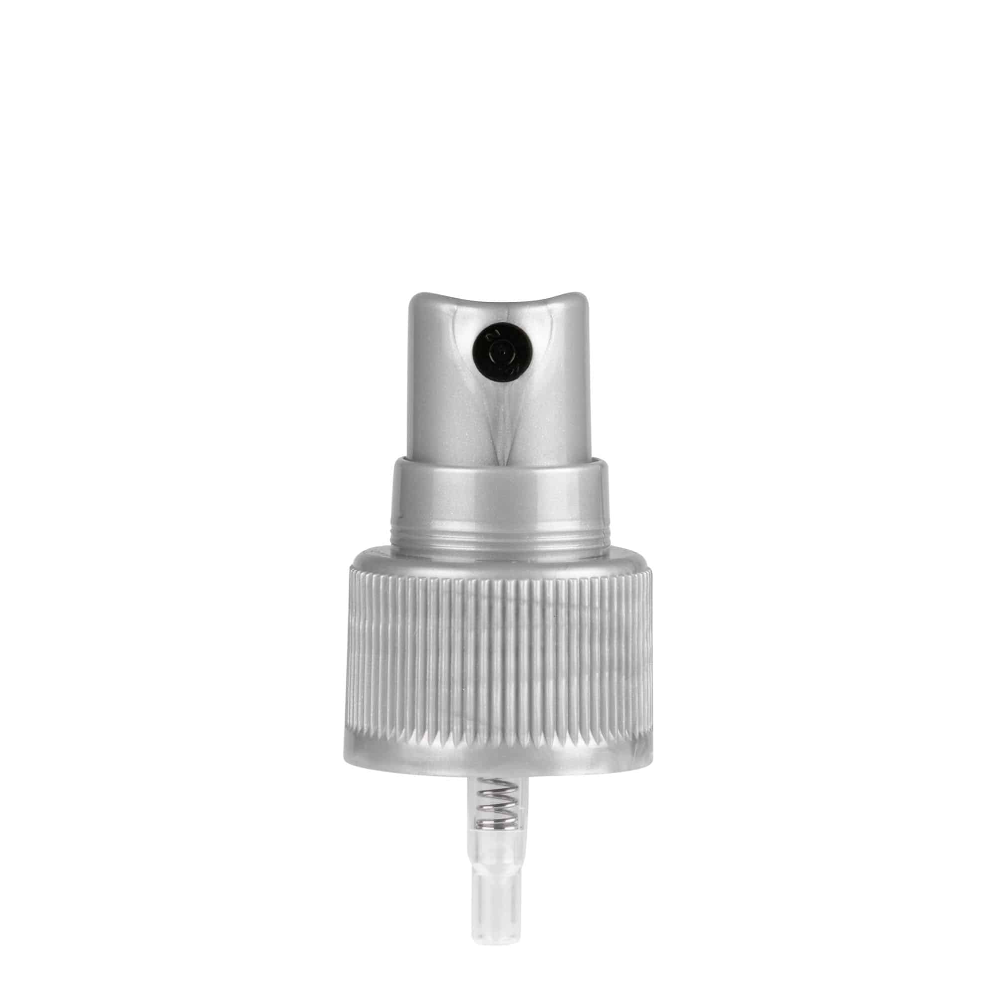 Skruvkapsel spraymunstycke, PP-plast, silver, för mynning: GPI 24/410 Skruvkapsel spraymunstycke, PP-plast, silver, för mynning: GPI 24/410