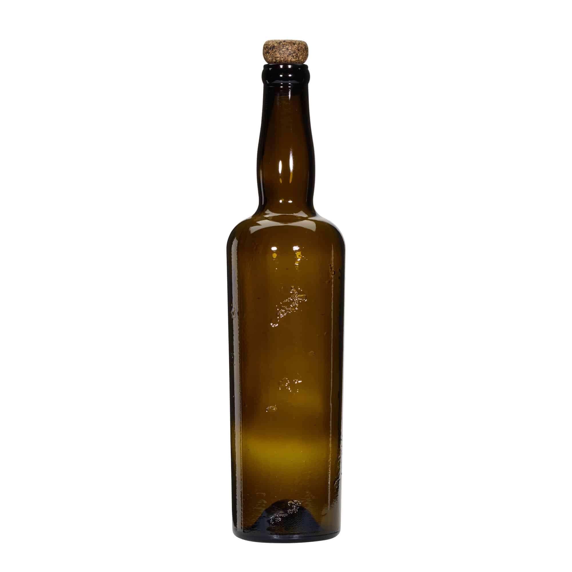 750 ml Widly Crafted glasflaska 'Siroco', brun, mynning: kork