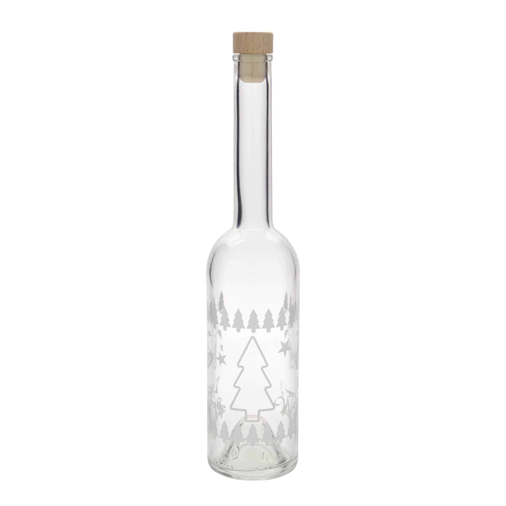 500 ml glasflaska 'Opera', motiv: Klassisk jul, mynning: kork