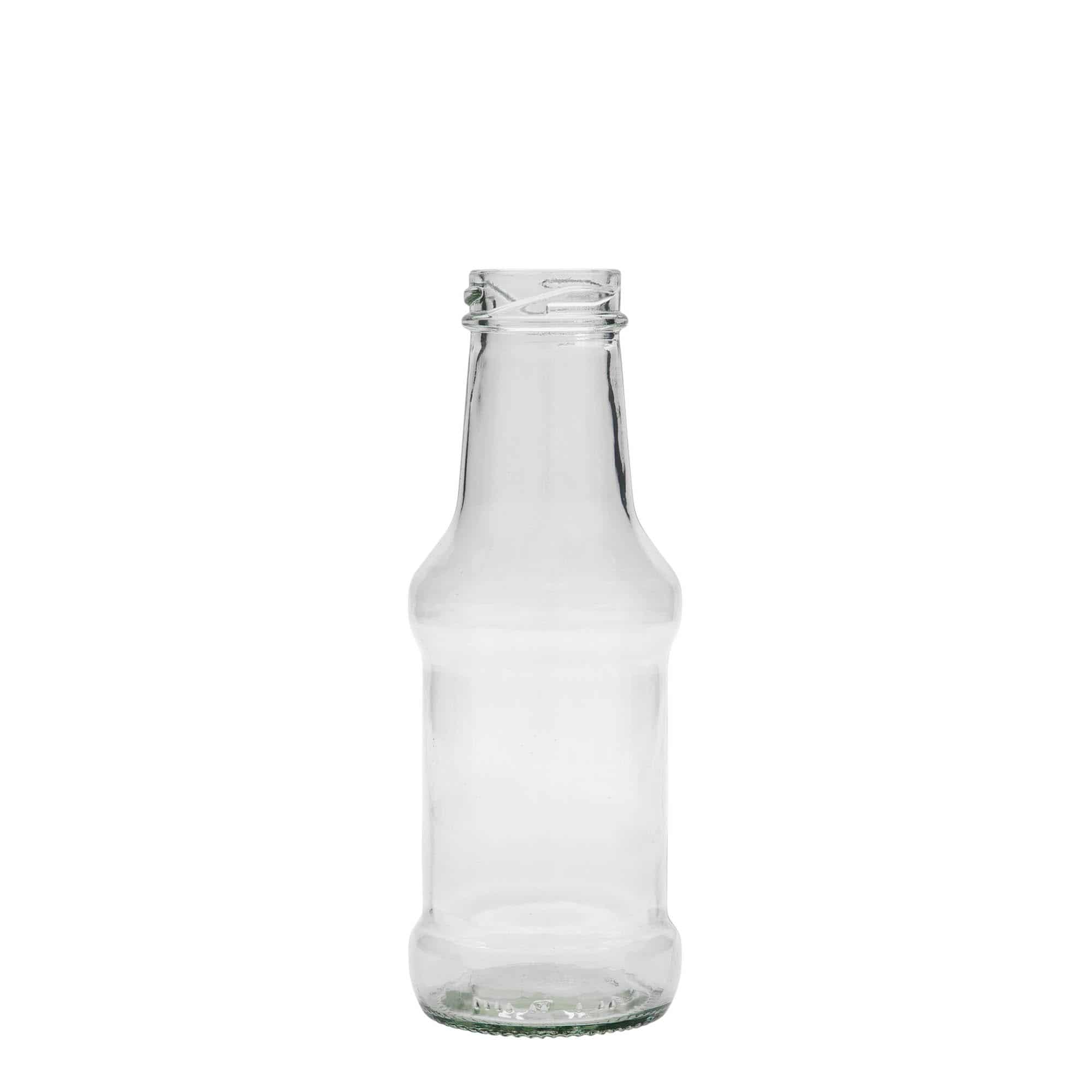 250 ml såsflaska, glas, mynning: twist off (TO 38) 250 ml såsflaska, glas, mynning: twist off (TO 38)