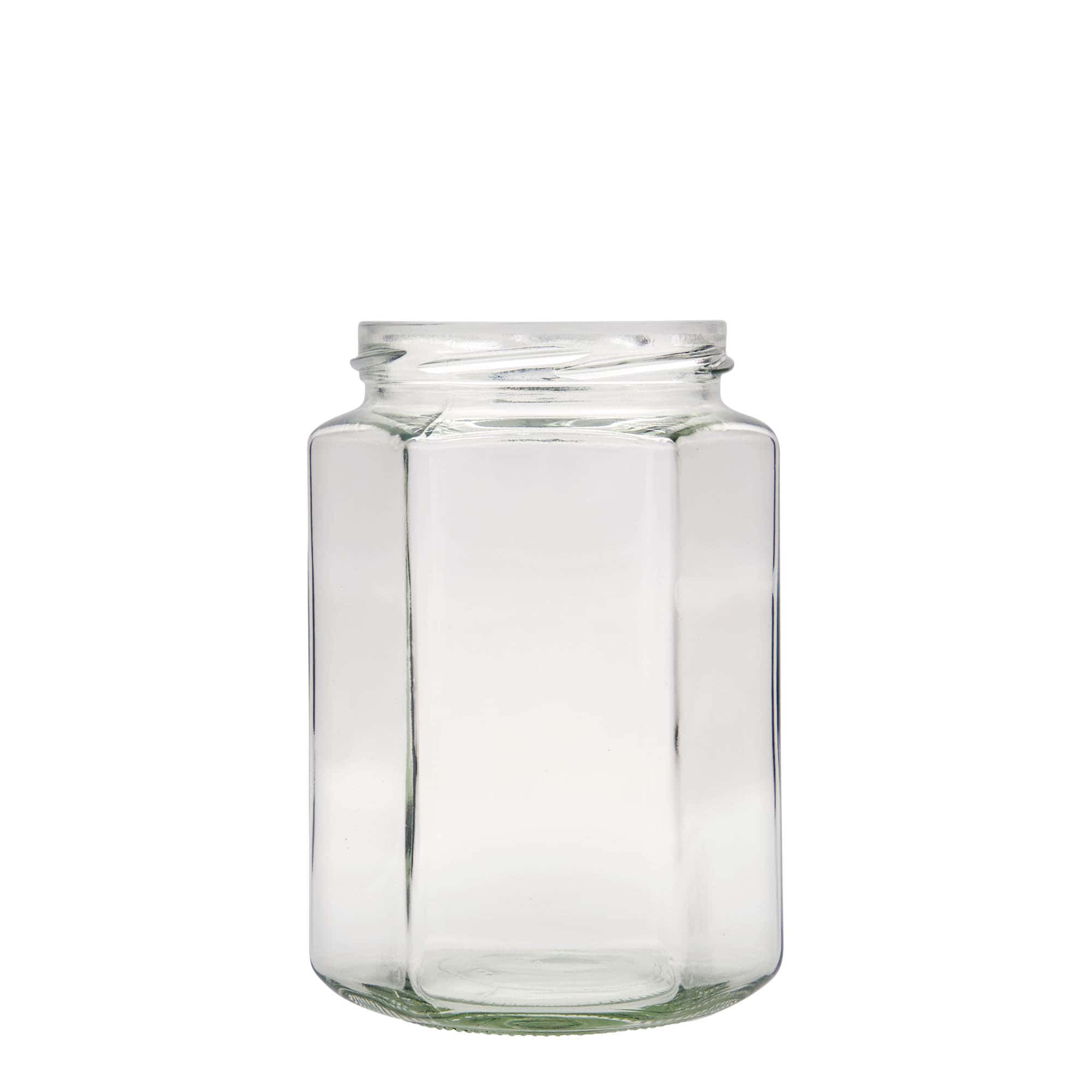 770 ml hexagonal burk, mynning: twist off (TO 82)
