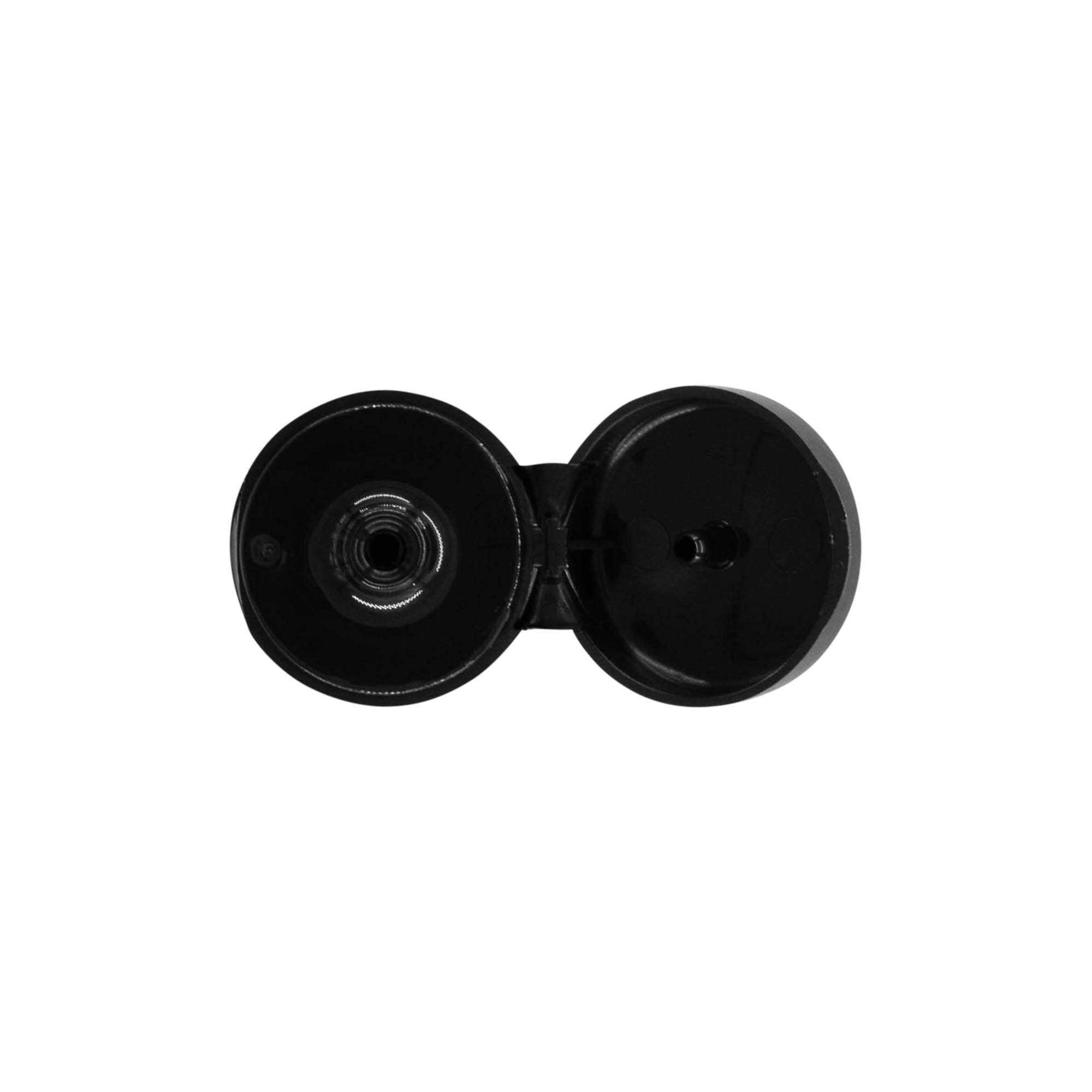 Skruvlock med gångjärn, PP-plast, svart, för mynning: 20/410 Skruvlock med gångjärn, PP-plast, svart, för mynning: 20/410