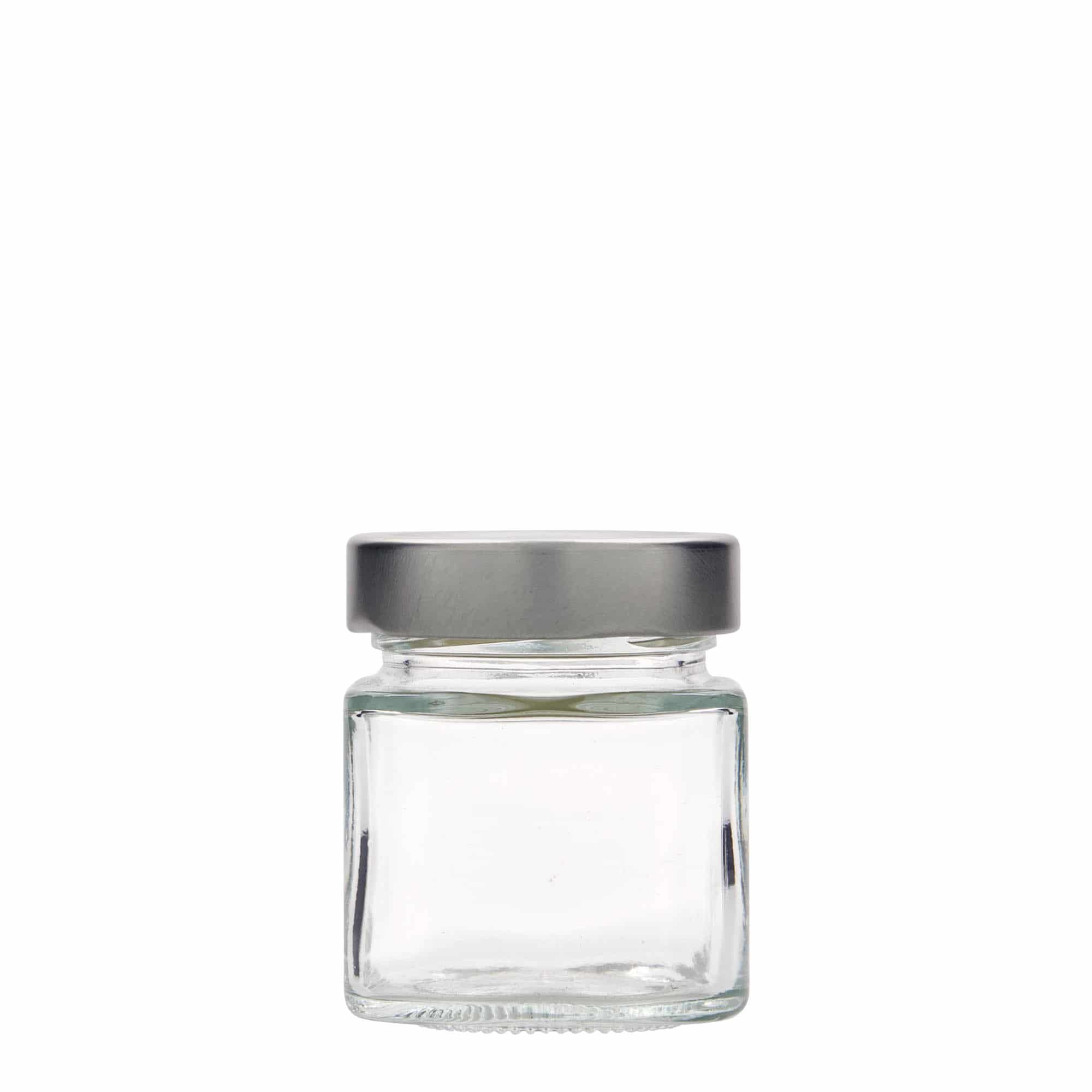 156 ml fyrkantig burk 'Funny', mynning: deep twist off (DTO 58)