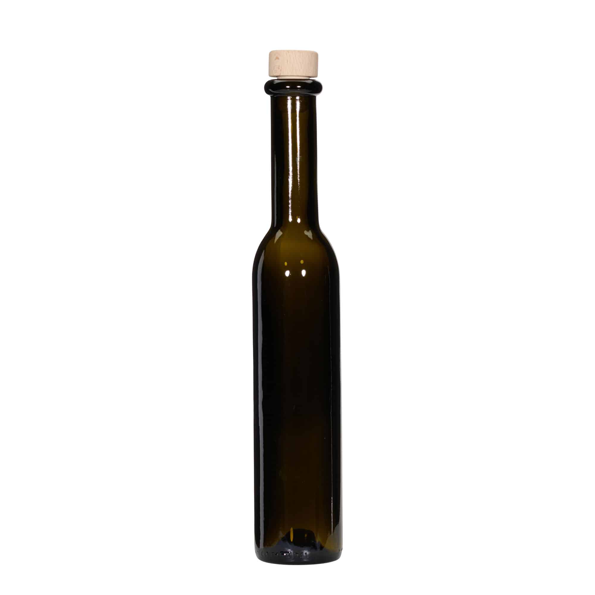 250 ml glasflaska 'Rocky', antikgrön, mynning: kork