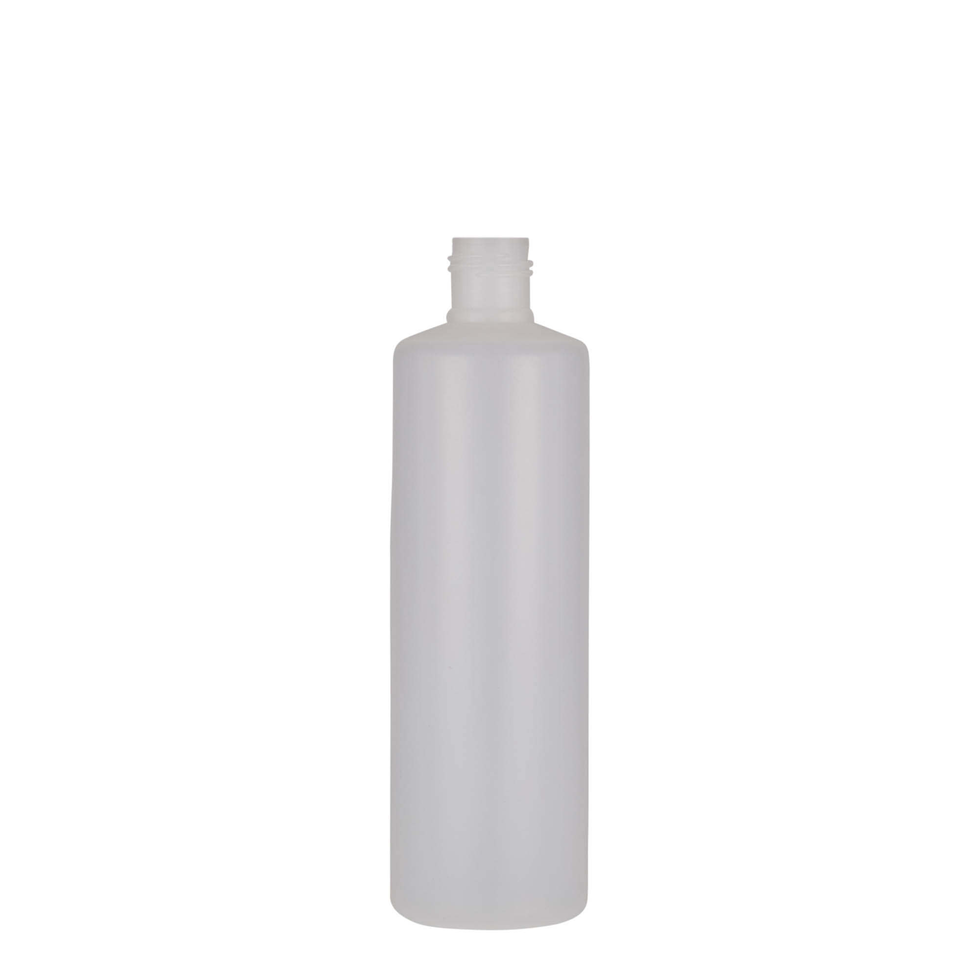 250 ml rund flaska, PE-plast, natur, öppning: skruvlock