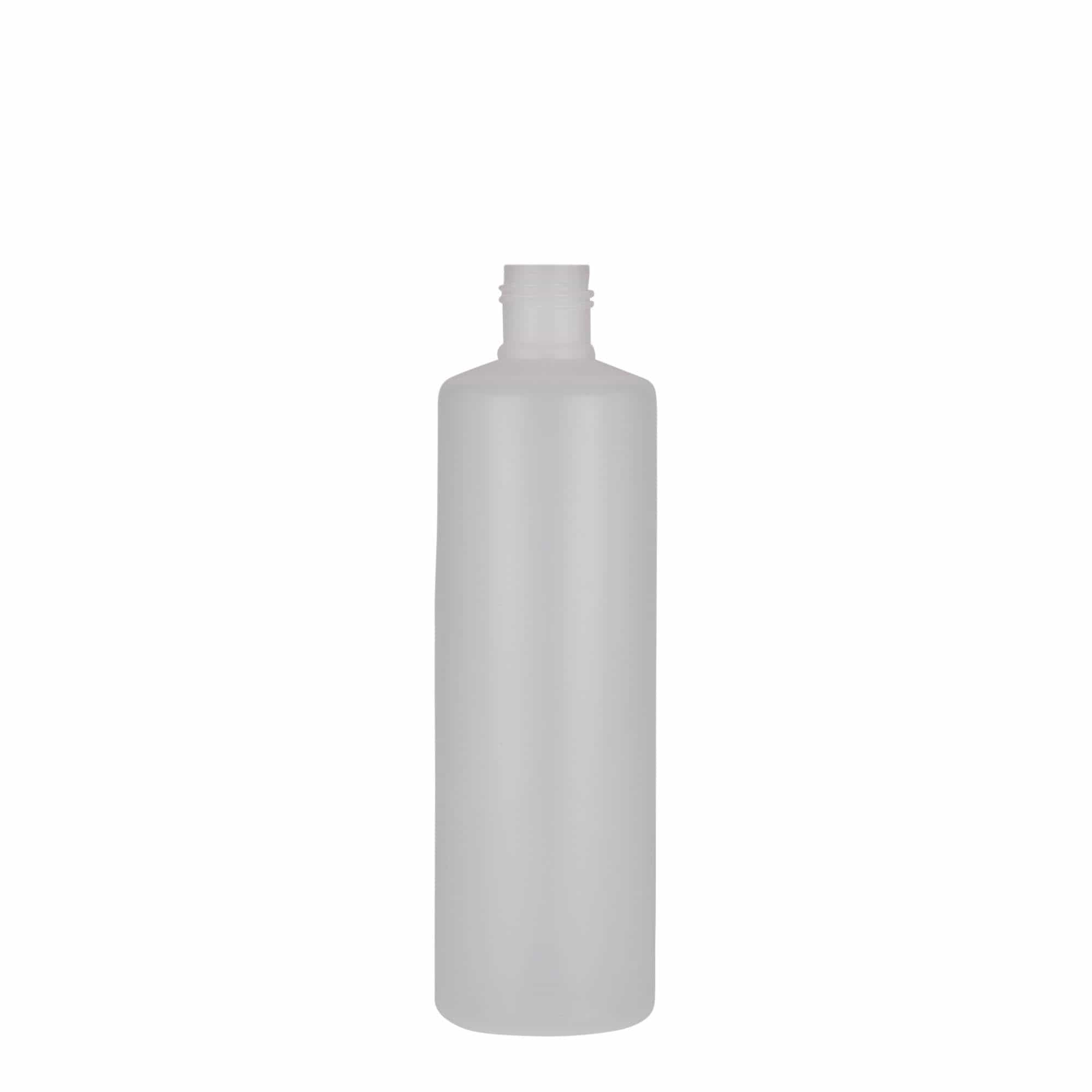 250 ml rund flaska, PE-plast, natur, öppning: skruvlock