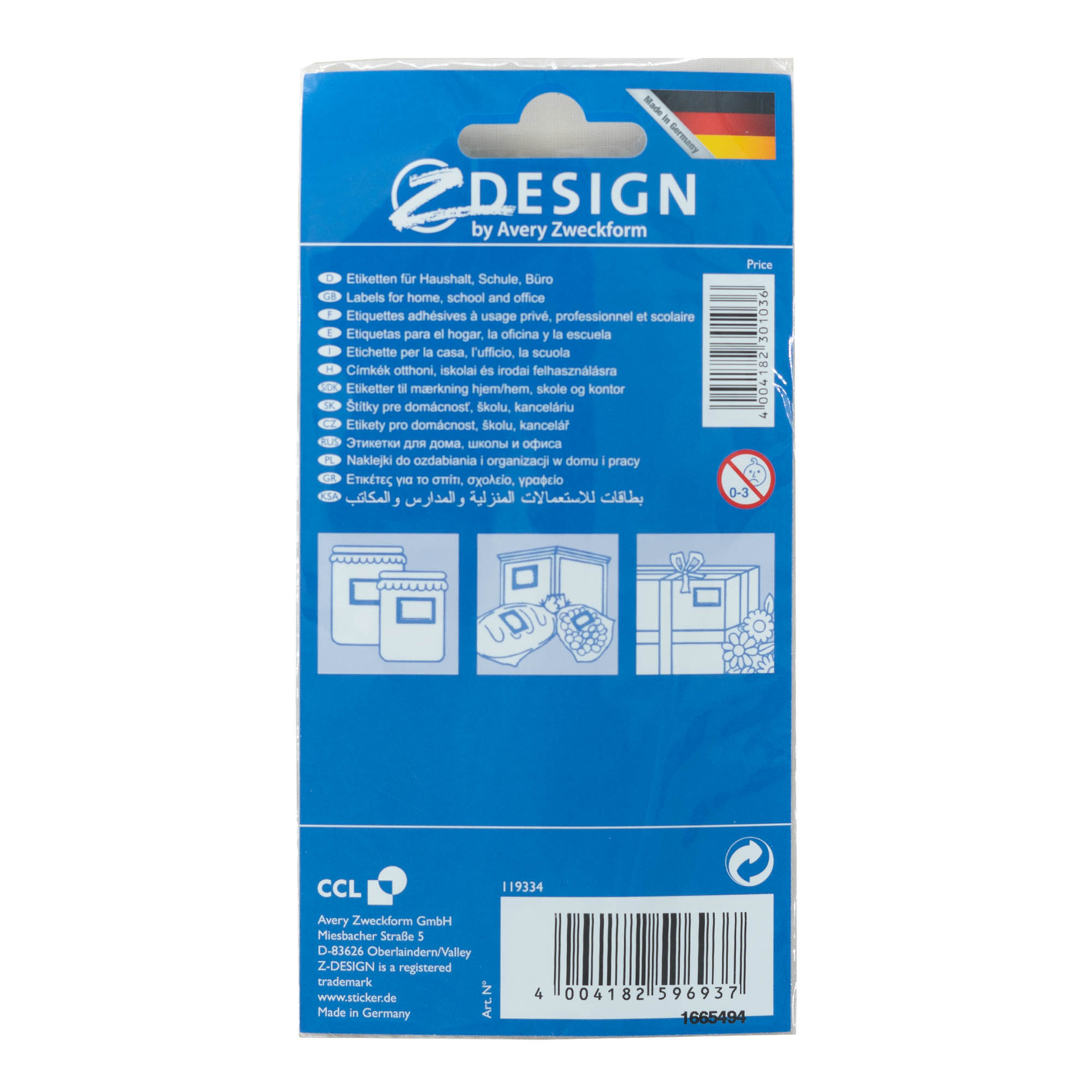 Zweckform Etiketter 'Frukt-ram', rektangulära, papper, flerfärgade Zweckform Etiketter 'Frukt-ram', rektangulära, papper, flerfärgade