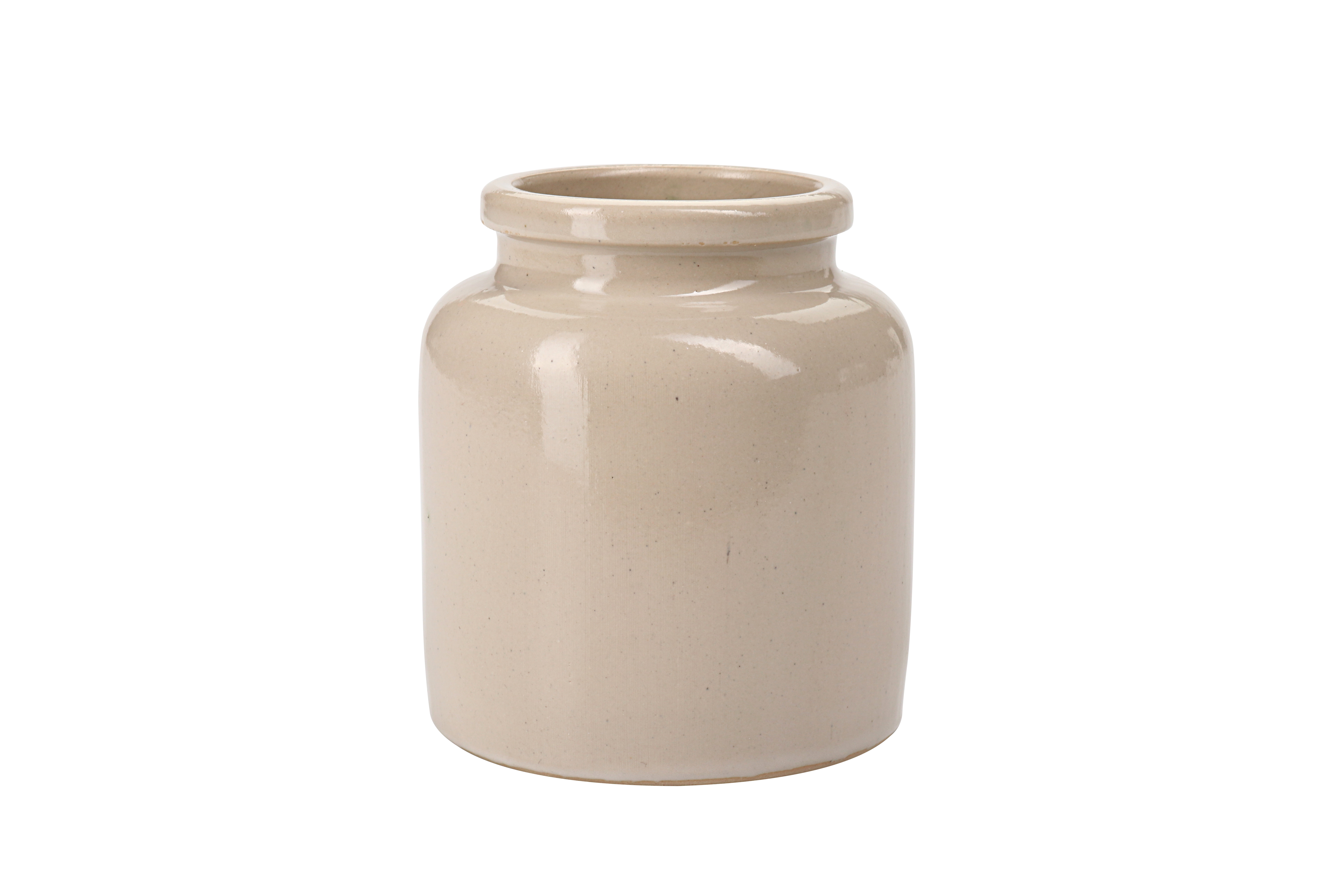 270 ml stengodskruka, keramik, beige, mynning: påläggslock