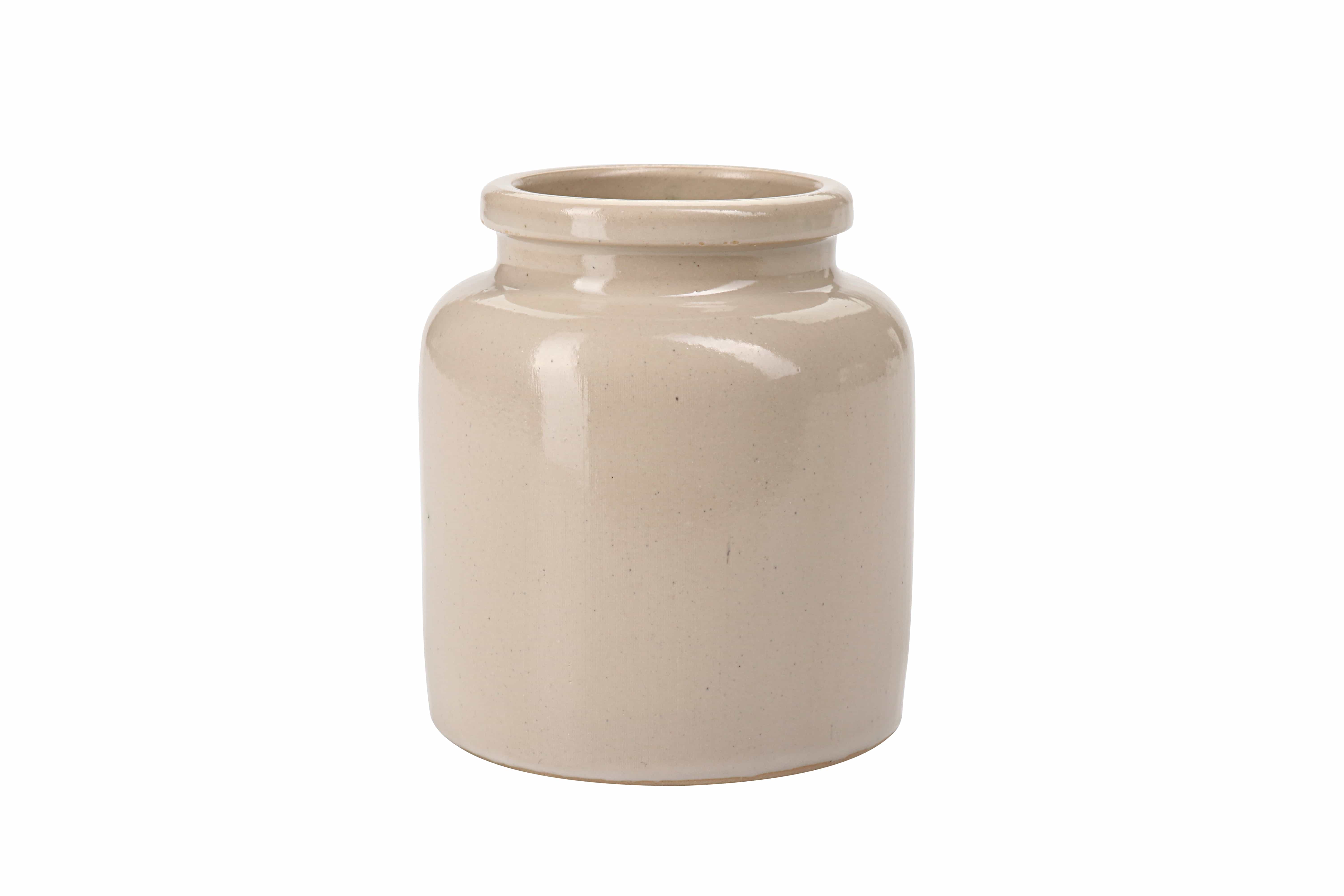 270 ml stengodskruka, keramik, beige, mynning: påläggslock