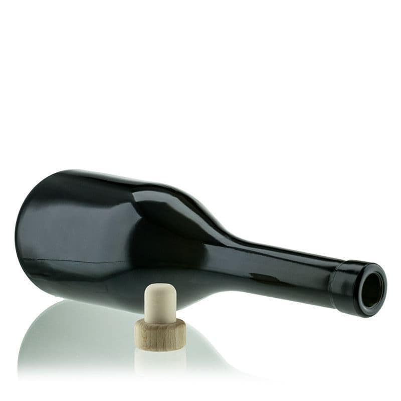 750 ml glasflaska 'Rustica', antikgrön, mynning: kork