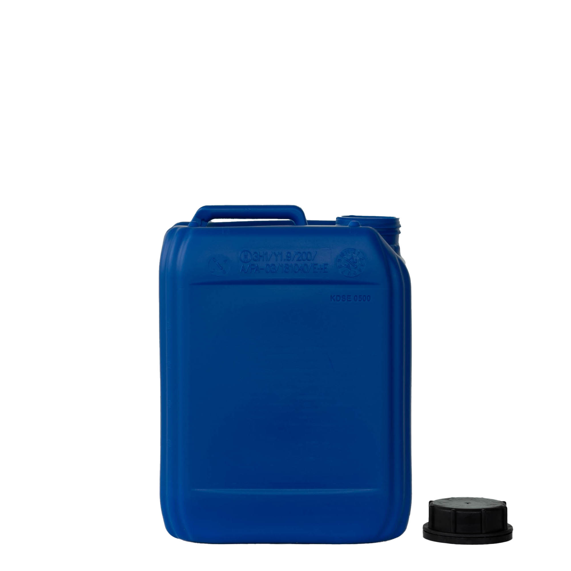 5 l dunk, rektangulär, HDPE-plast, blå, öppning: ND 55 5 l dunk, rektangulär, HDPE-plast, blå, öppning: ND 55