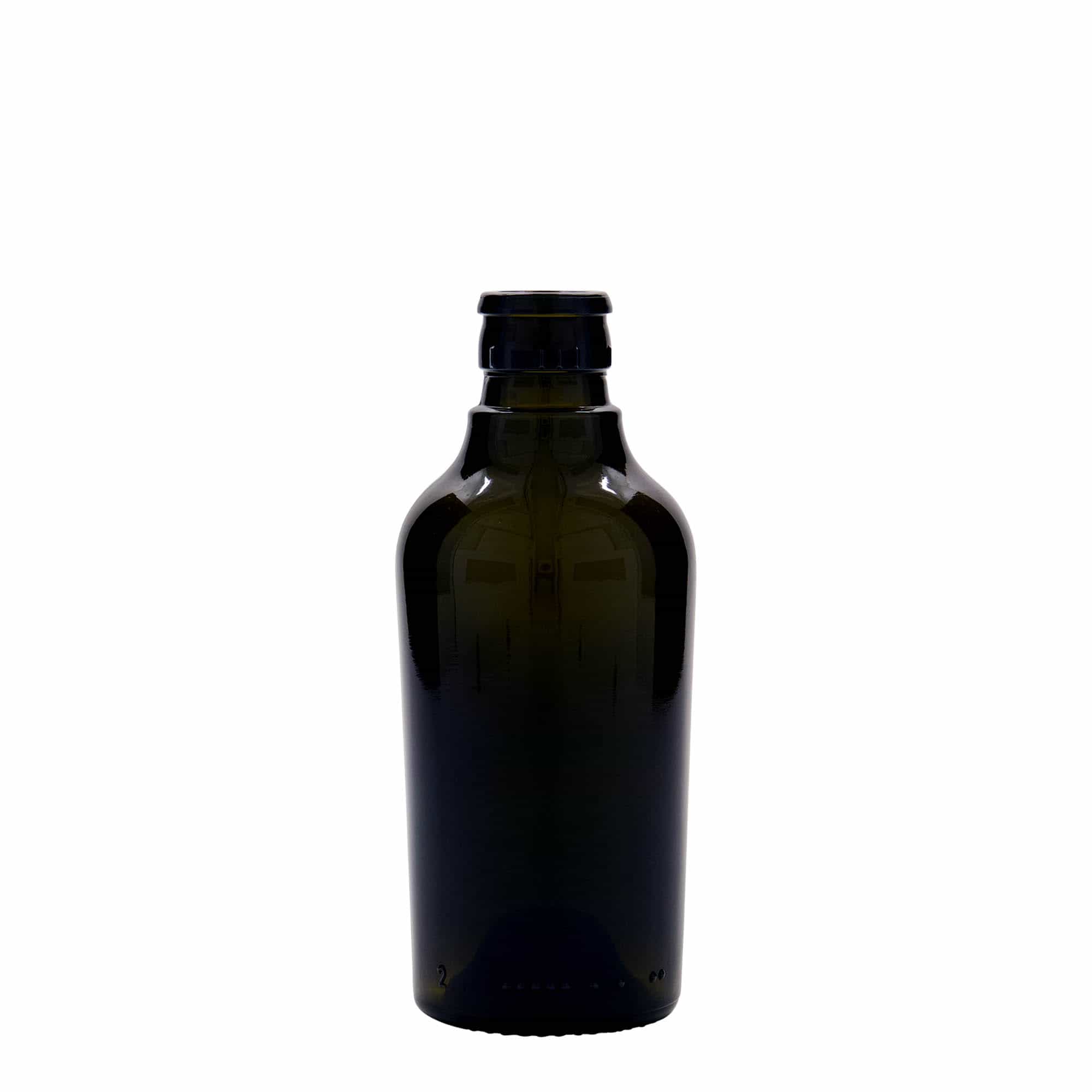250 ml vinäger-/oljeflaska 'Oleum', glas, antikgrön, mynning: DOP 250 ml vinäger-/oljeflaska 'Oleum', glas, antikgrön, mynning: DOP