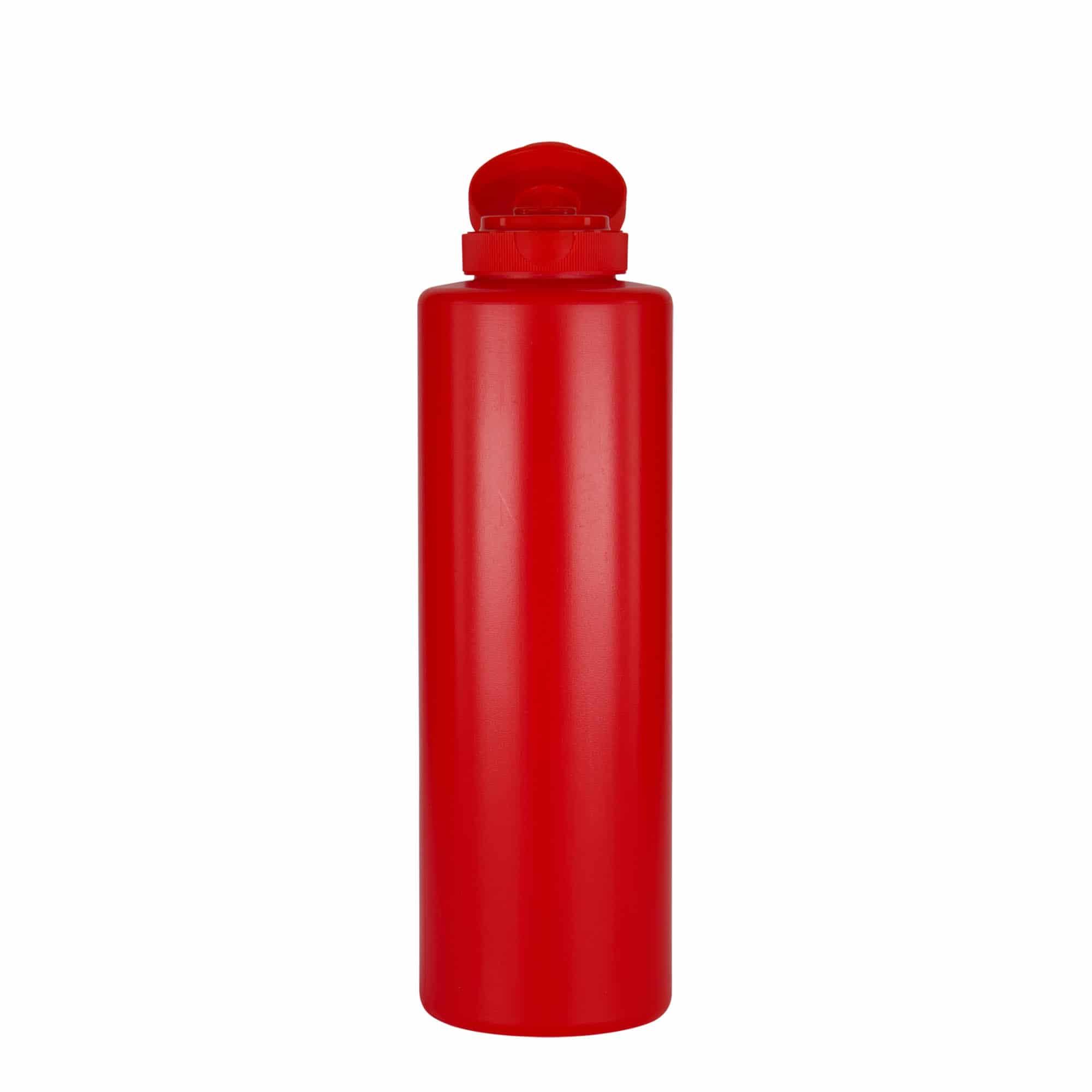 500 ml såsflaska, LDPE, röd, mynning: GPI 38/400