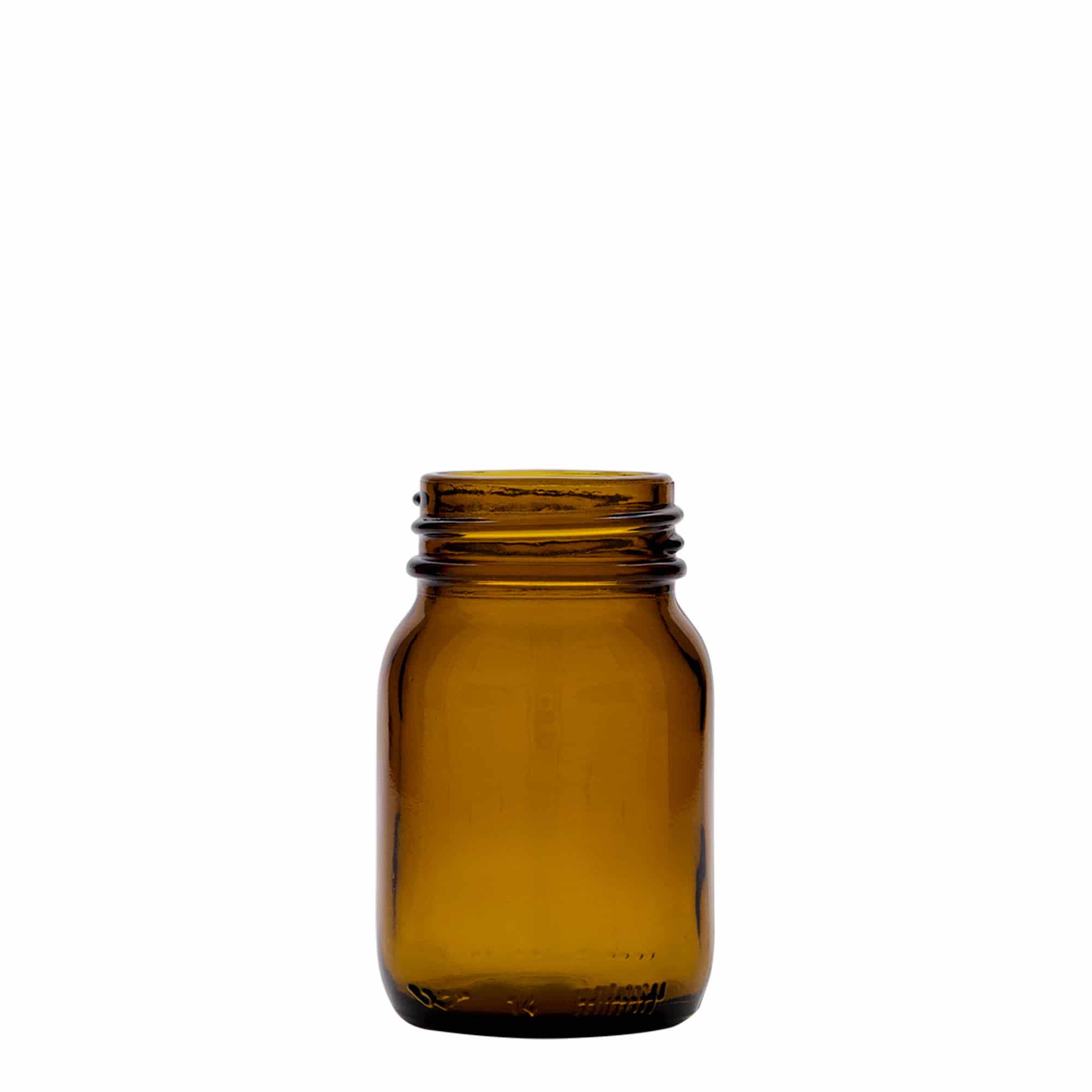 75 ml burk med bred hals, brun, mynning: DIN 40 75 ml burk med bred hals, brun, mynning: DIN 40