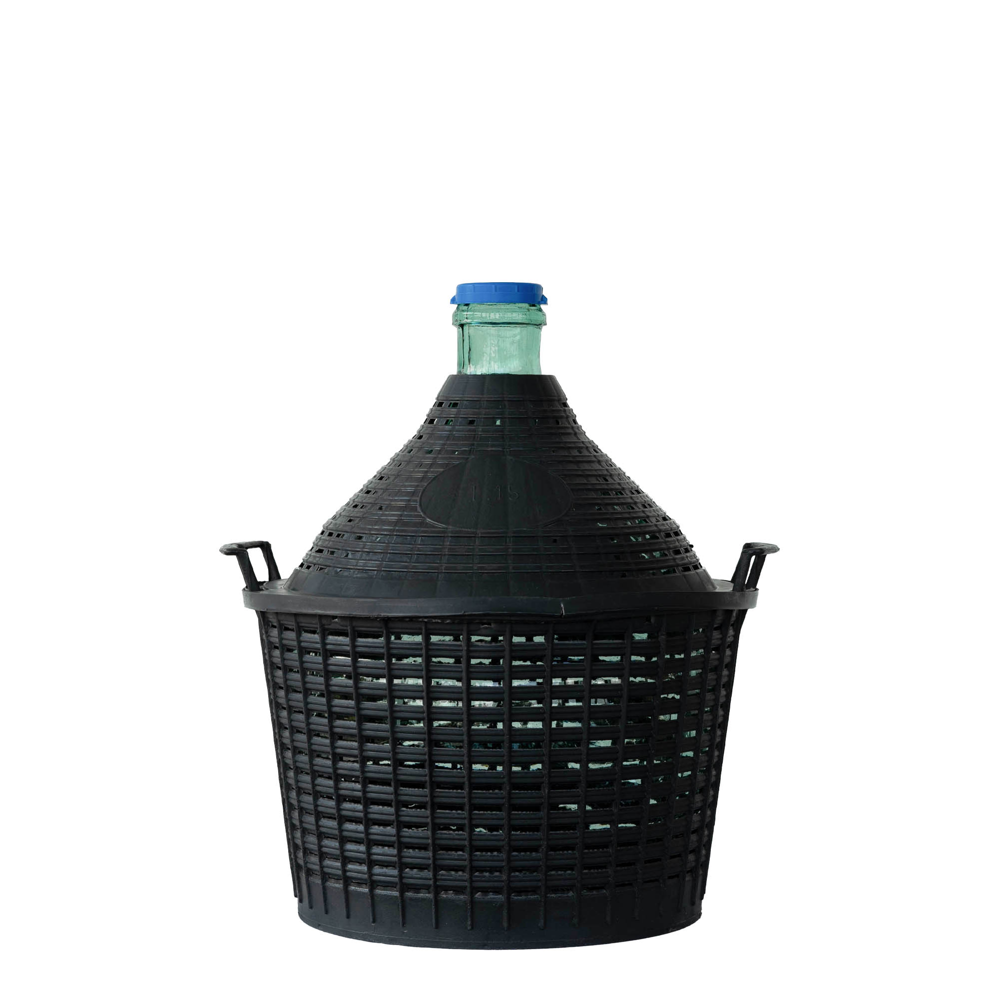 15 l ballongflaska med smal hals, glas, mynning: påklämningslock