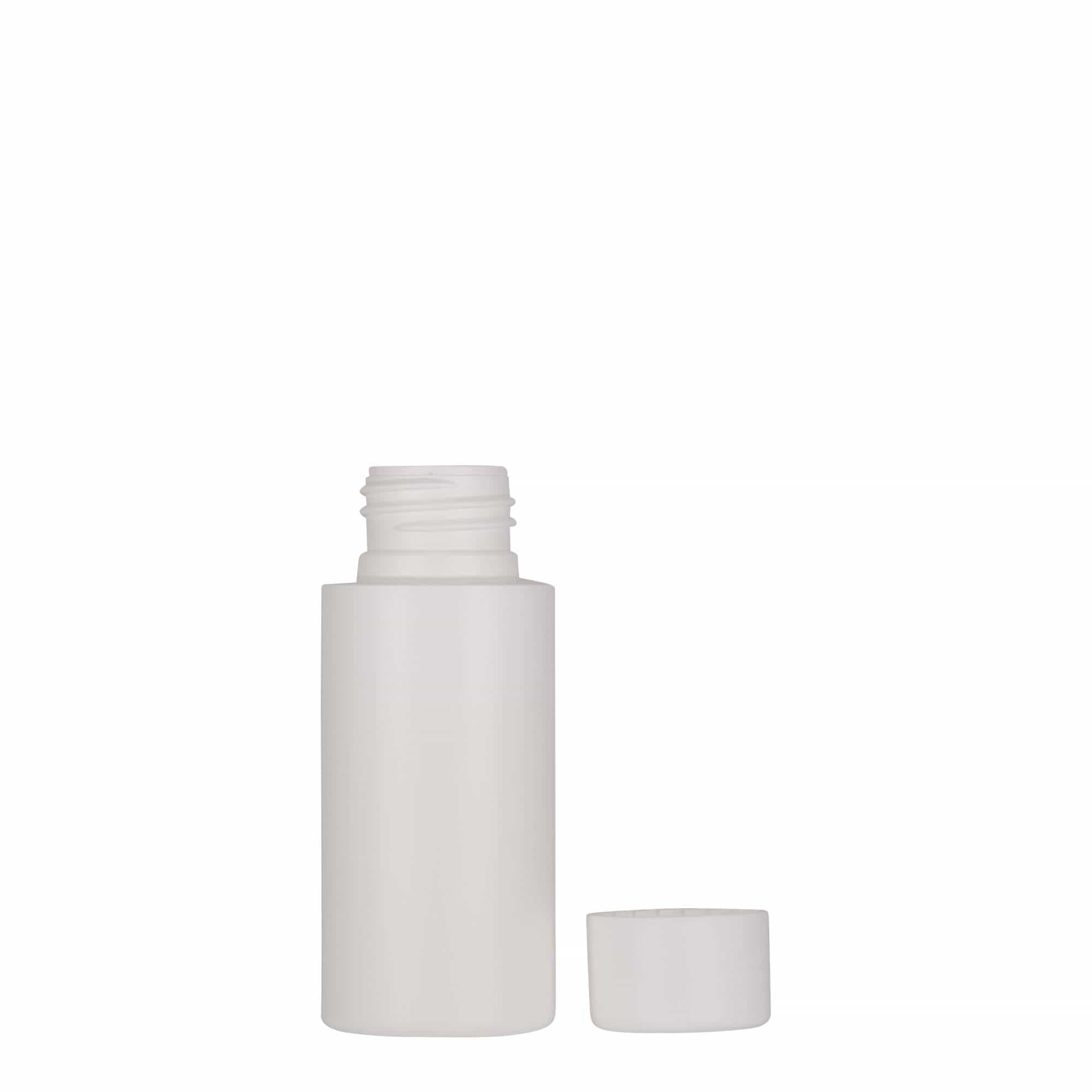 50 ml plastflaska 'Pipe', grön HDPE, vit, öppning: 24/410