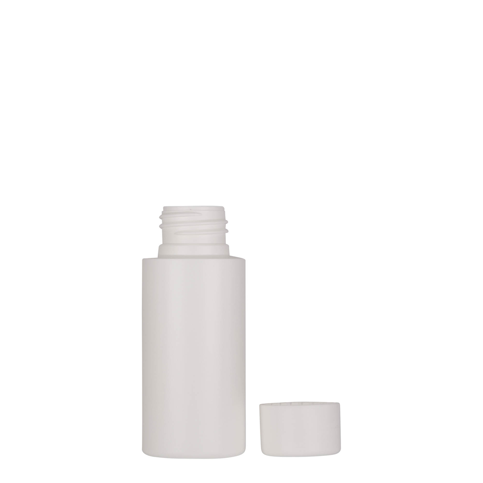50 ml plastflaska 'Pipe', grön HDPE, vit, öppning: 24/410 50 ml plastflaska 'Pipe', grön HDPE, vit, öppning: 24/410
