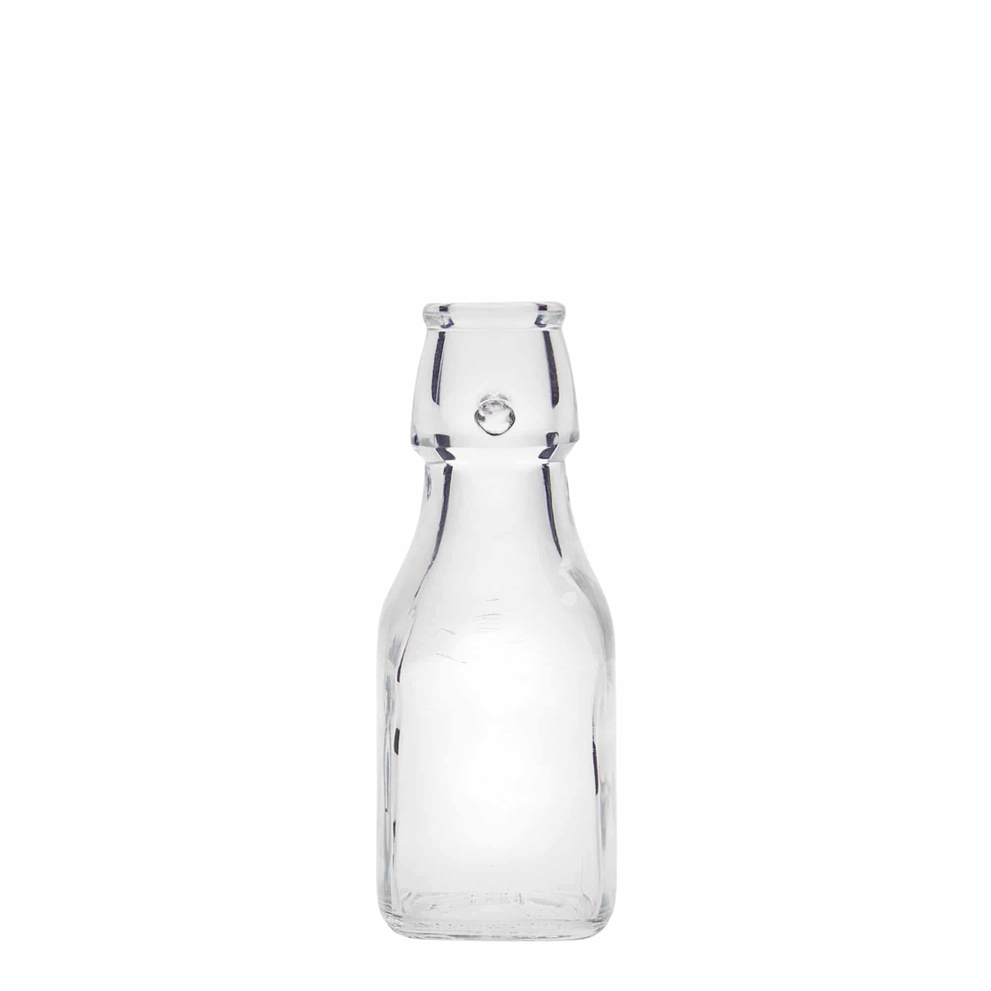 125 ml glasflaska 'Swing', kvadratisk, öppning: bygelstängning