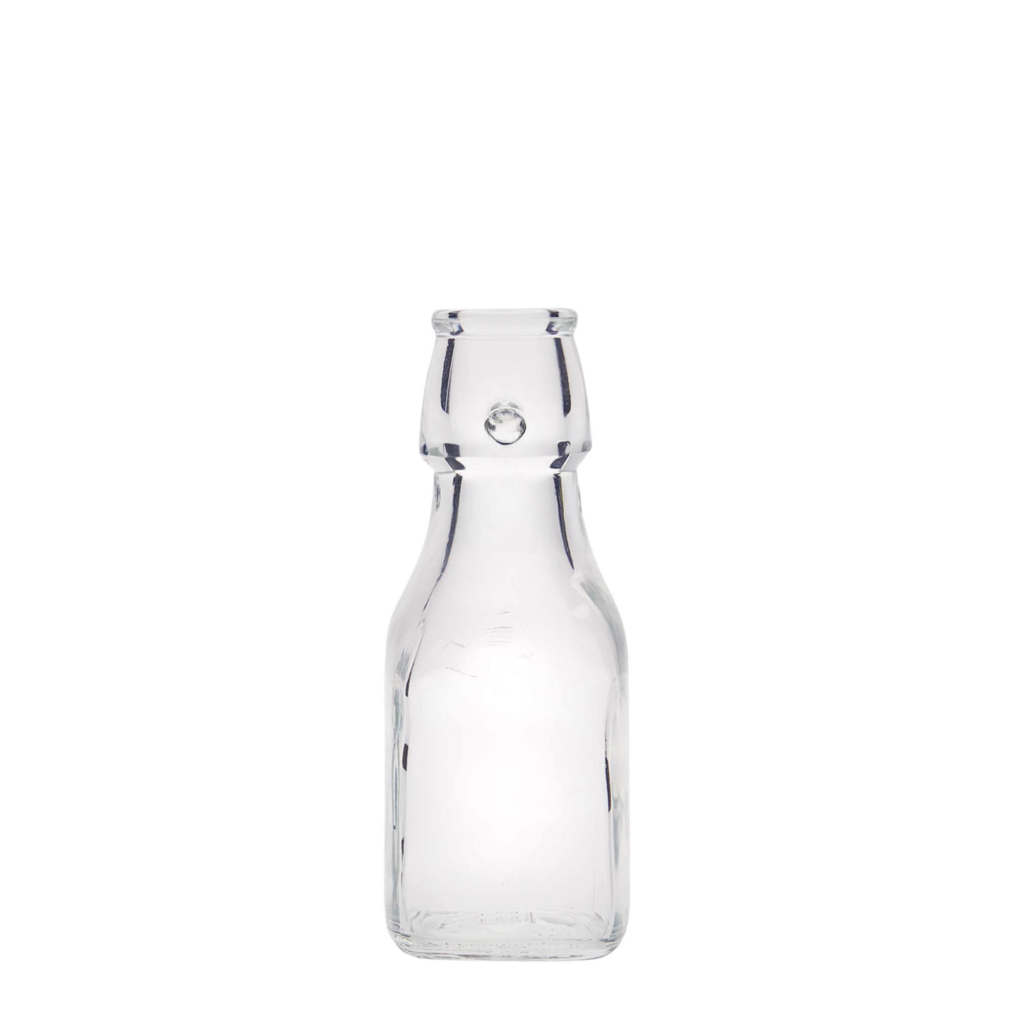 125 ml glasflaska 'Swing', kvadratisk, öppning: bygelstängning 125 ml glasflaska 'Swing', kvadratisk, öppning: bygelstängning