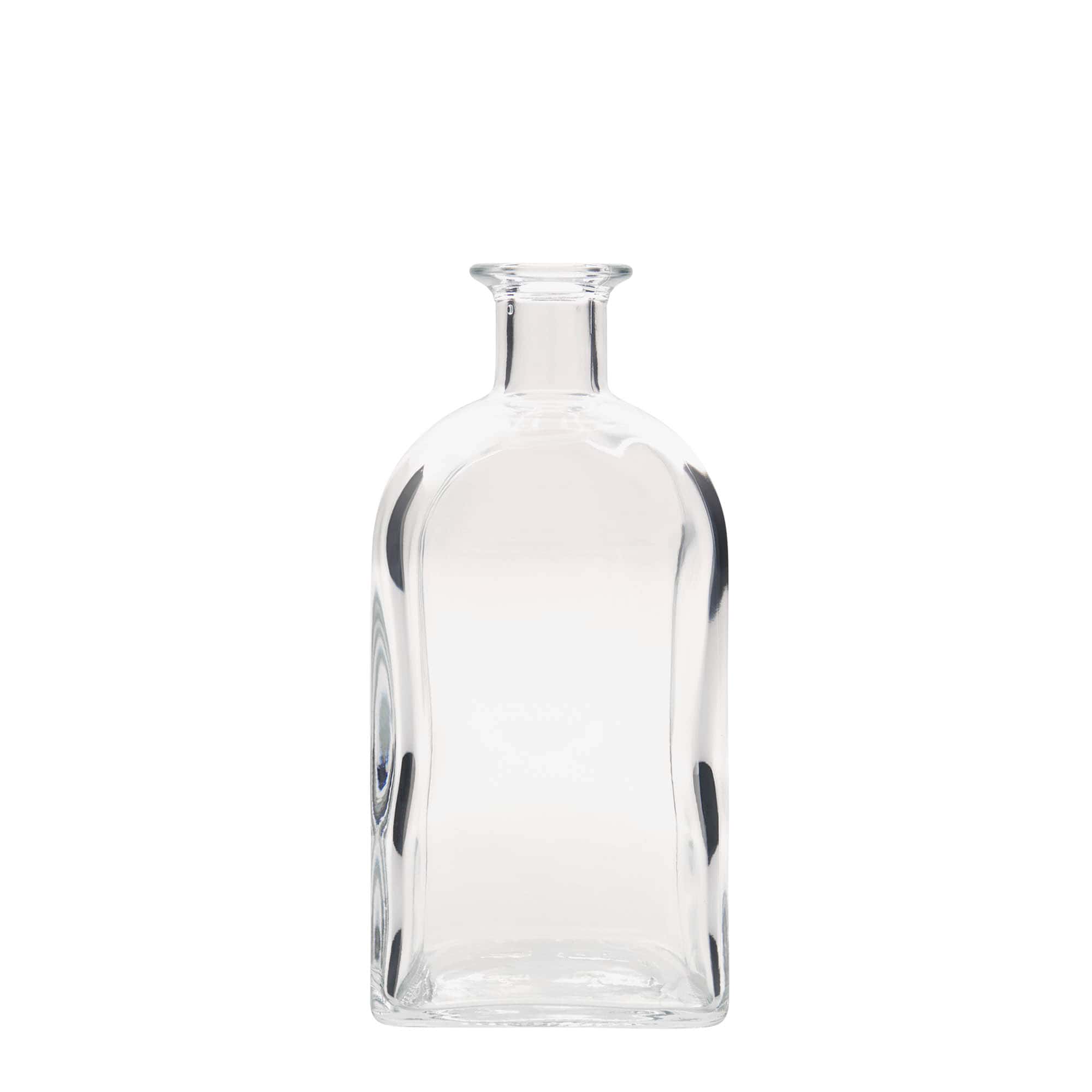 700 ml glasflaska apotekare Carré, fyrkantig, öppning: kork
