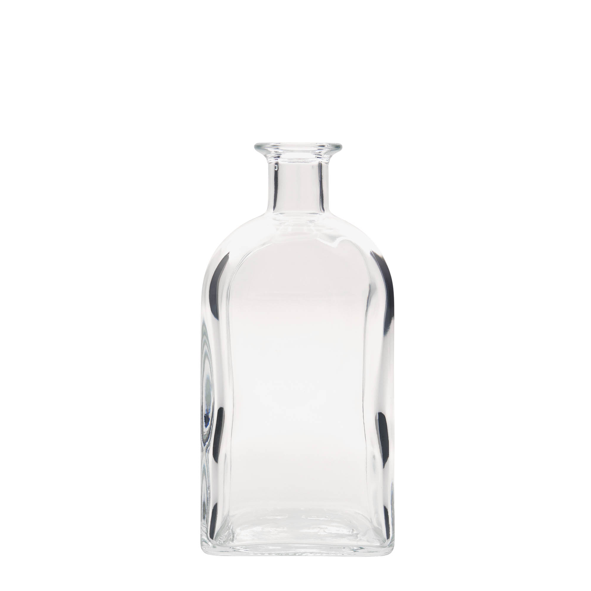 700 ml glasflaska apotekare Carré, fyrkantig, öppning: kork
