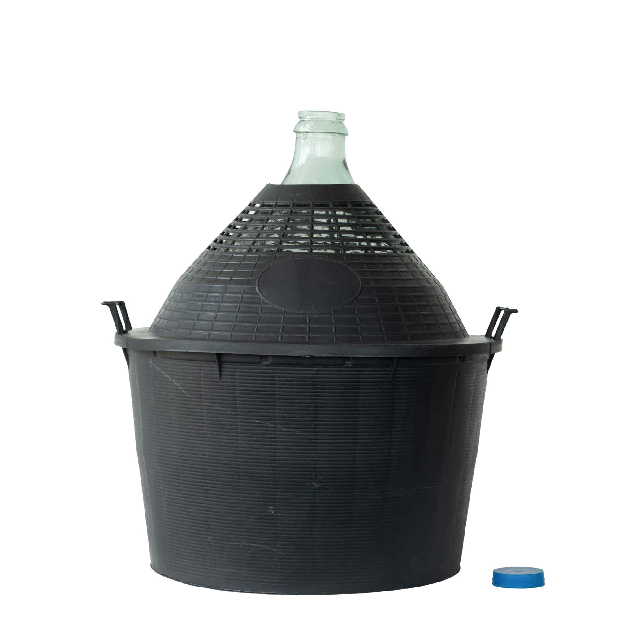 34 l ballongflaska smal hals, glas, mynning: snäpplock