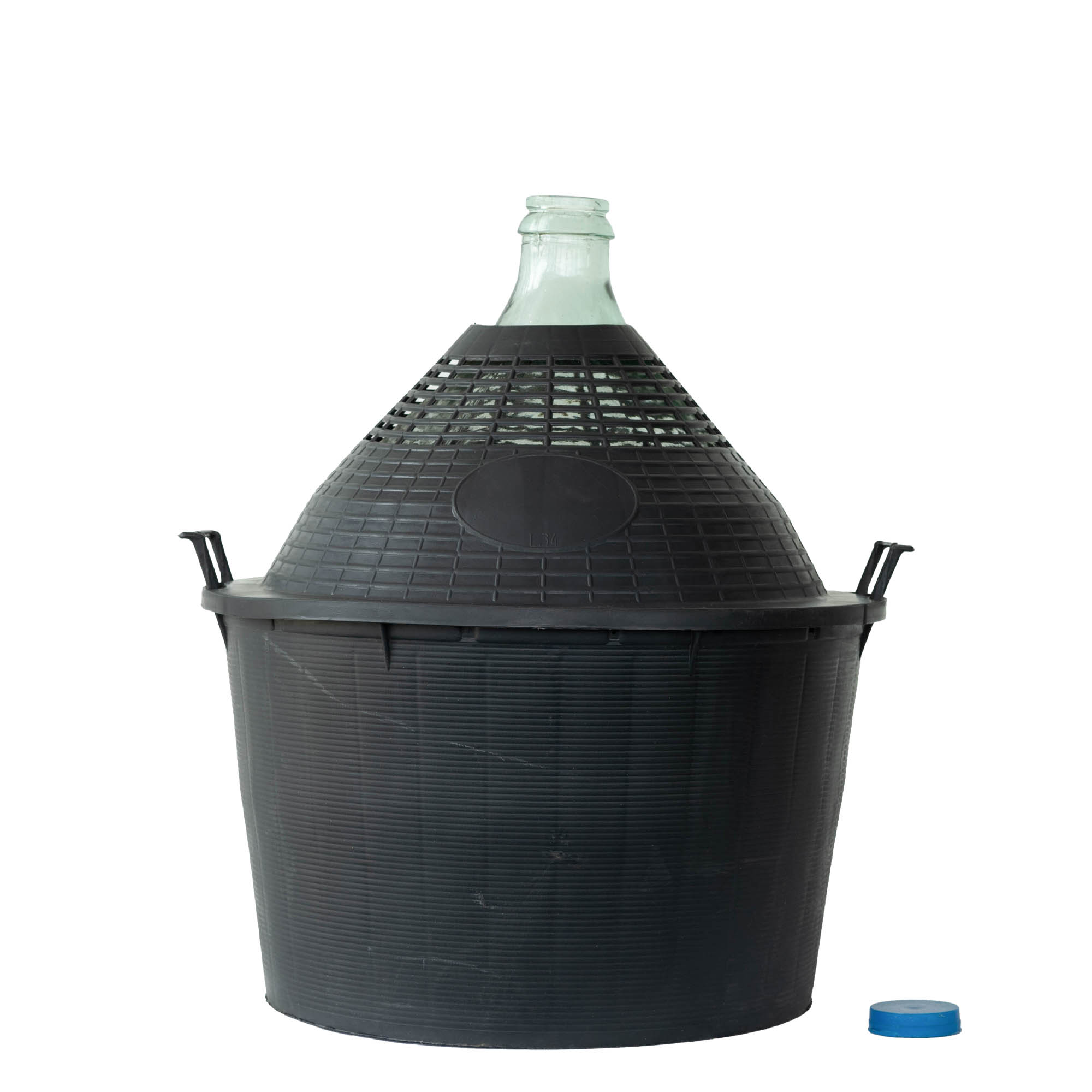 34 l ballongflaska med smal hals, glas, öppning: påhängslock 34 l ballongflaska med smal hals, glas, öppning: påhängslock