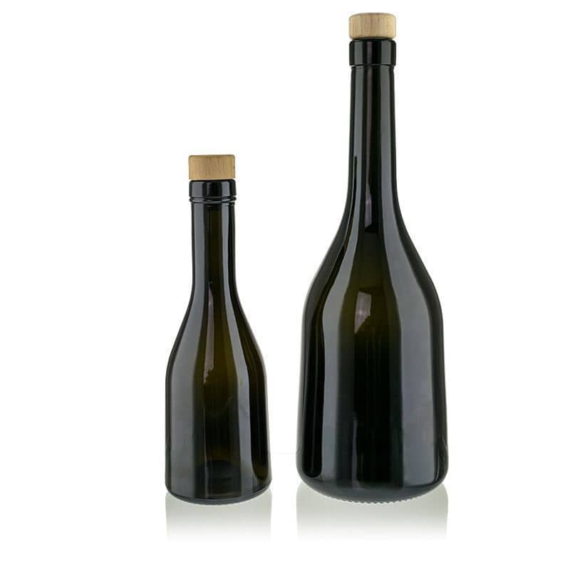 750 ml glasflaska 'Rustica', antikgrön, mynning: kork
