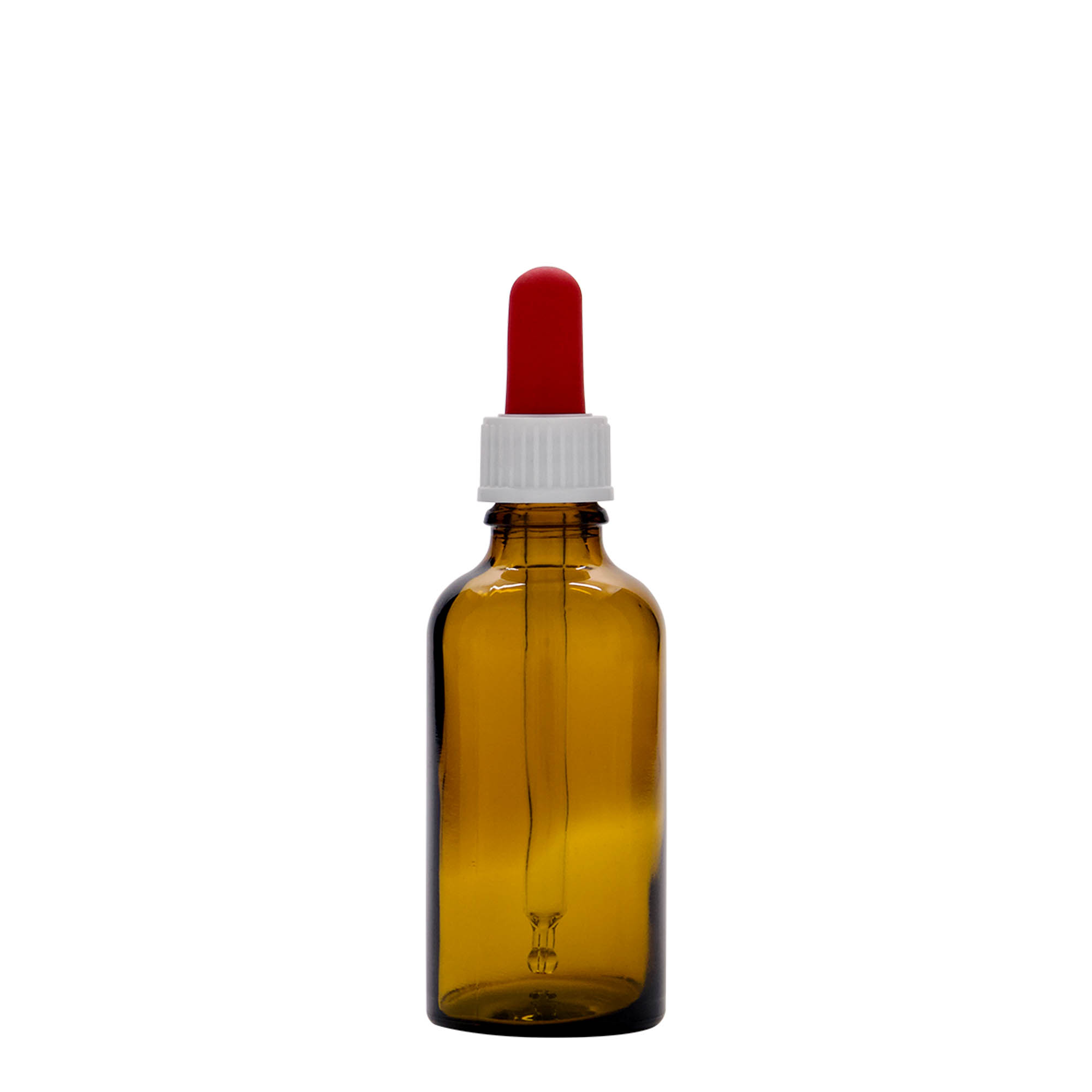 50 ml pipettflaska medicin, glas, brun-röd, öppning: DIN 18