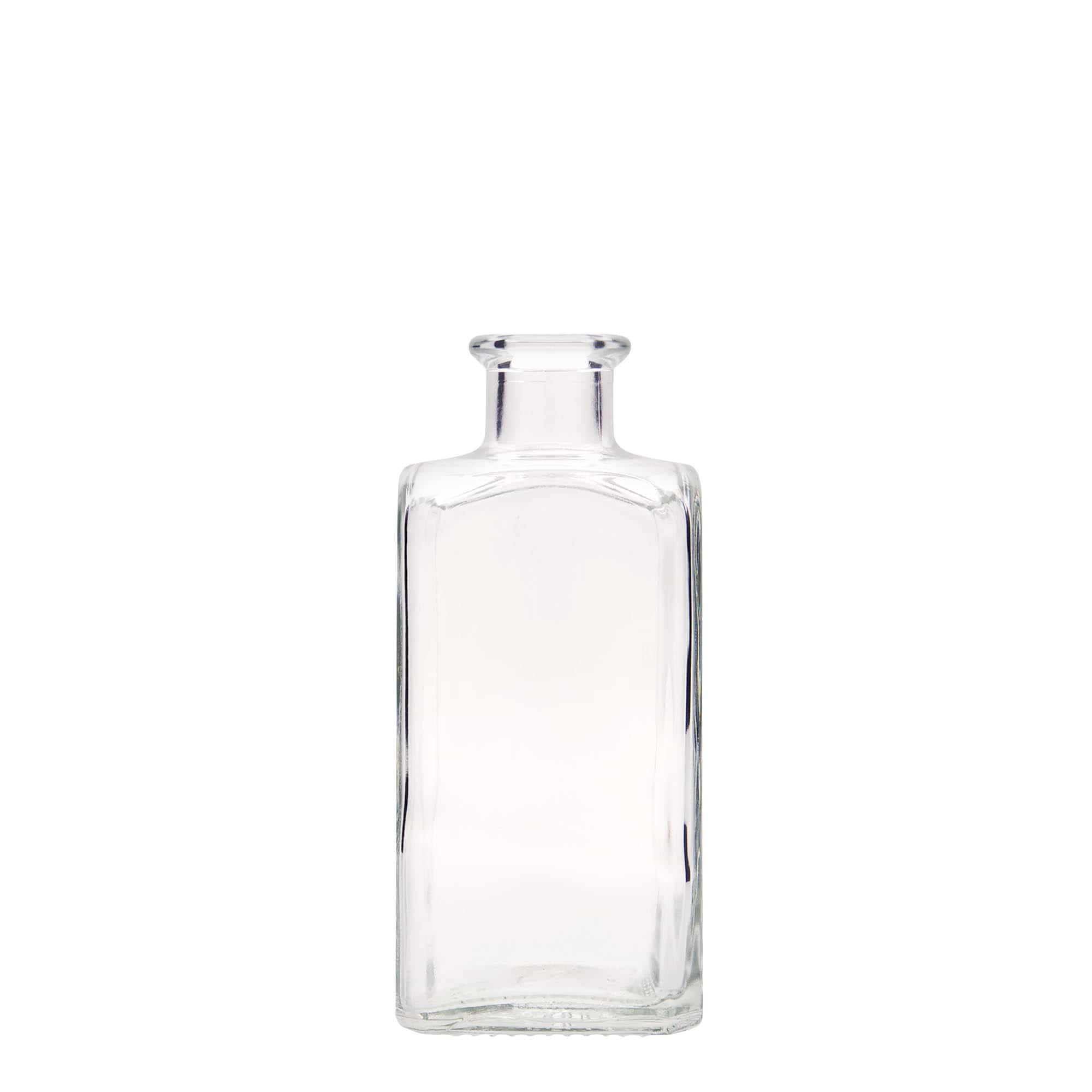 250 ml glasflaska Apotheker Carré, kvadratisk, öppning: kork