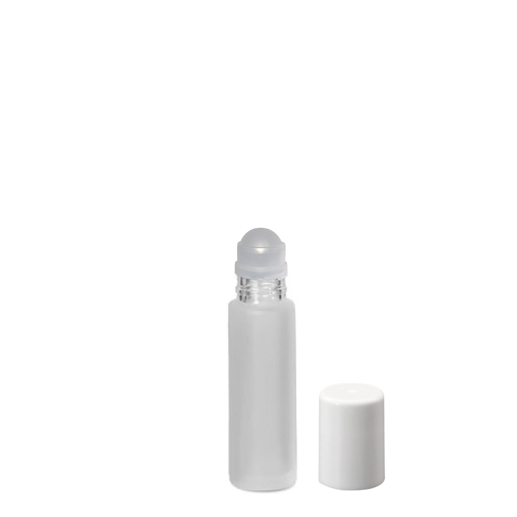 10 ml roll-on-flaska, glas, frostad, öppning: skruvlock