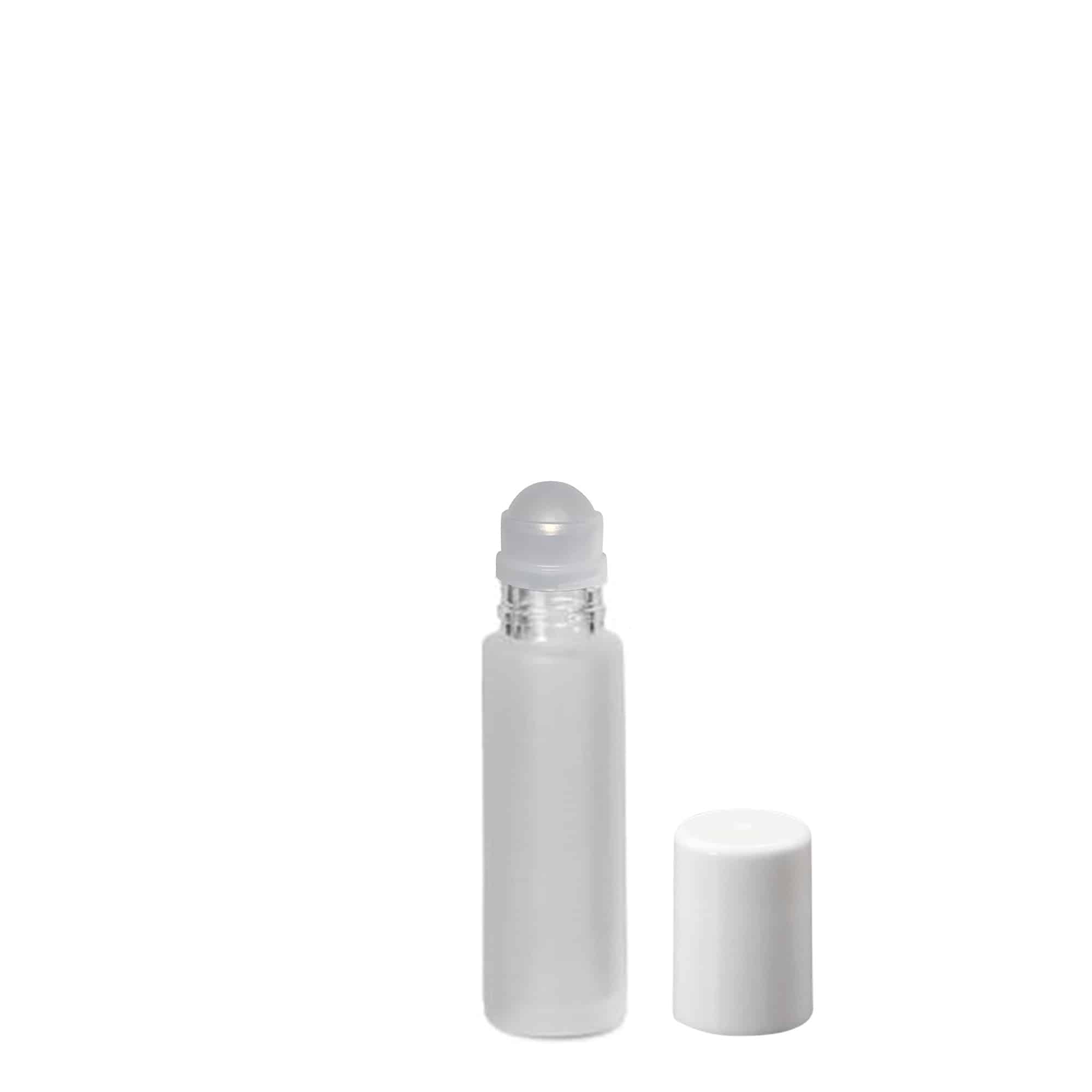 10 ml roll-on-flaska, glas, frostad, öppning: skruvlock
