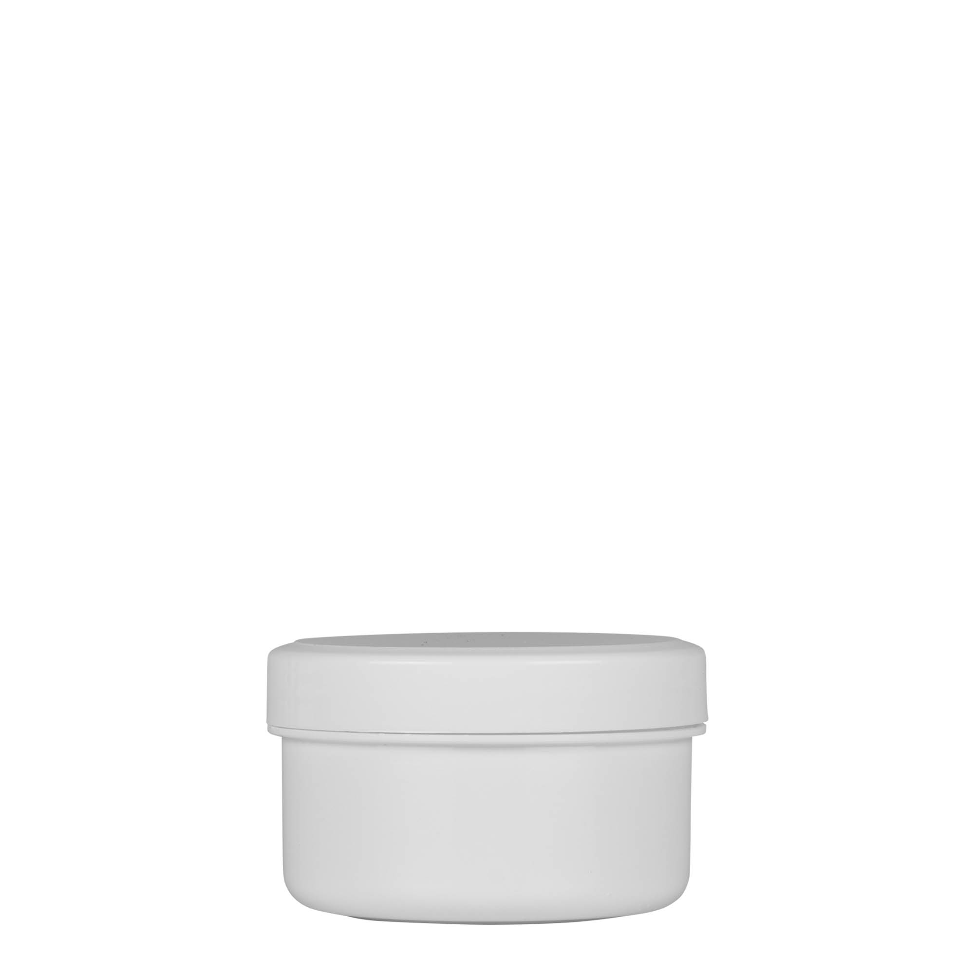 60 ml plastburk 'White Line', PP, vit, mynning: skruvkapsel