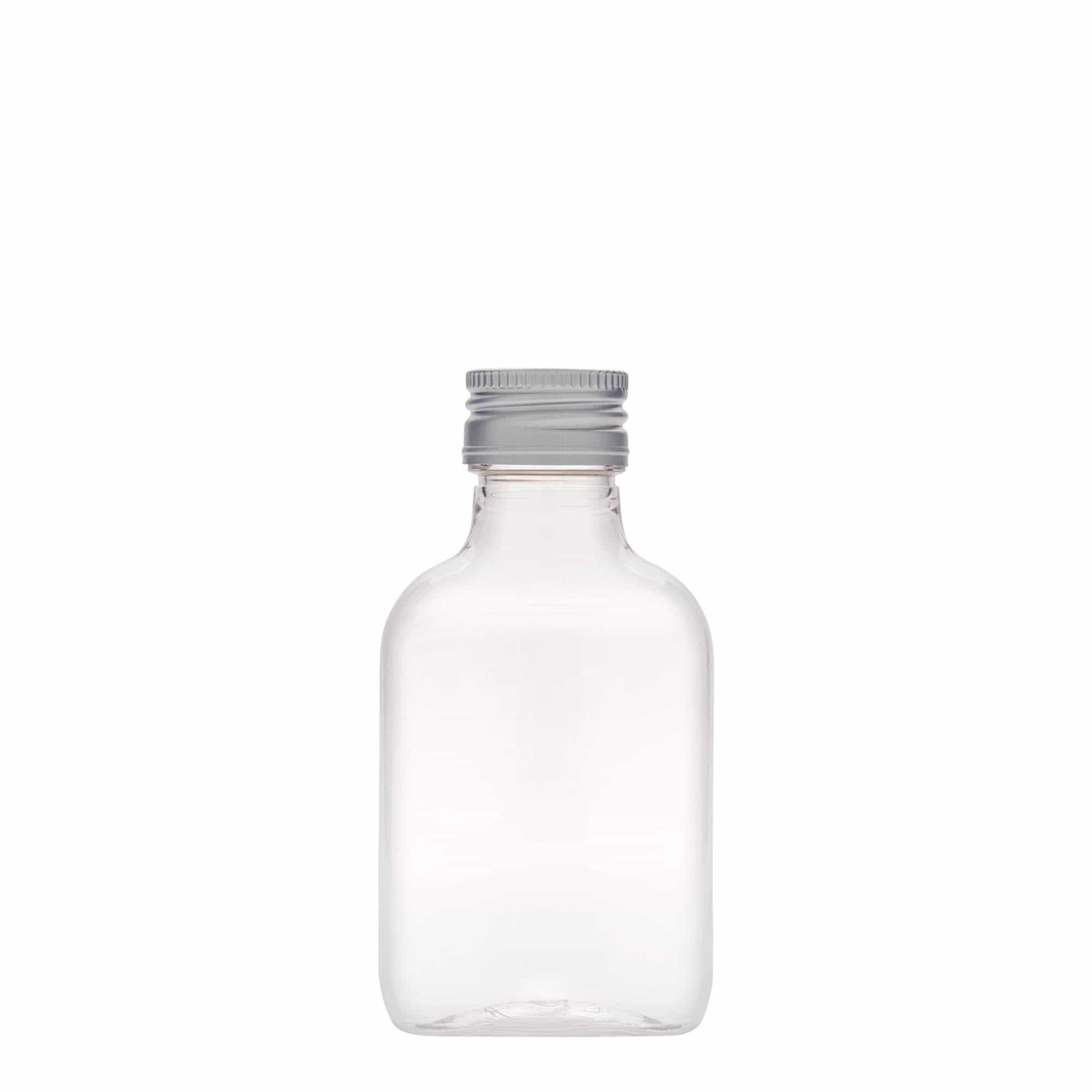 100 ml fickplunta, oval, PET-plast, mynning: PP 28