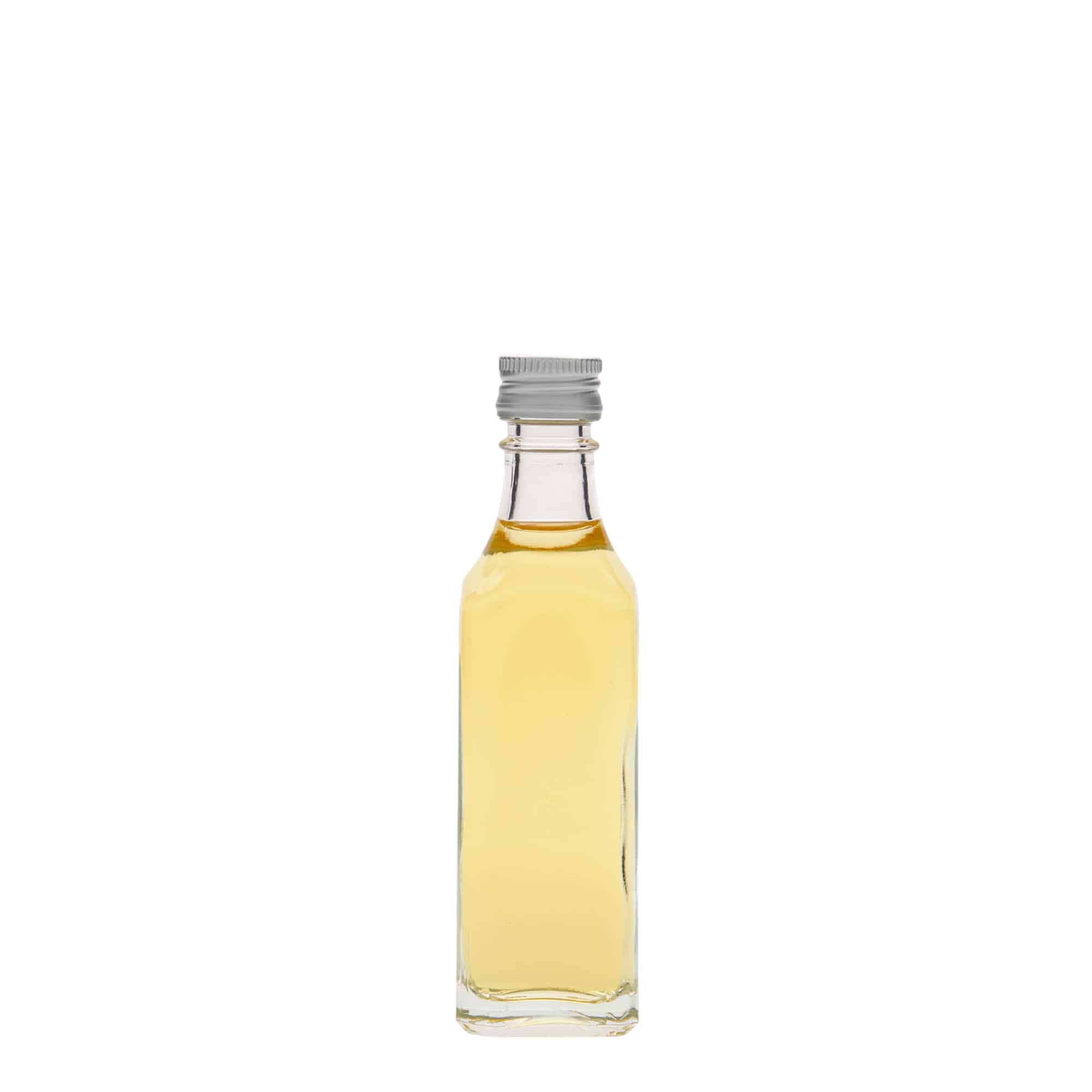 50 ml glasflaska 'Siena', kvadratisk, öppning: PP 18
