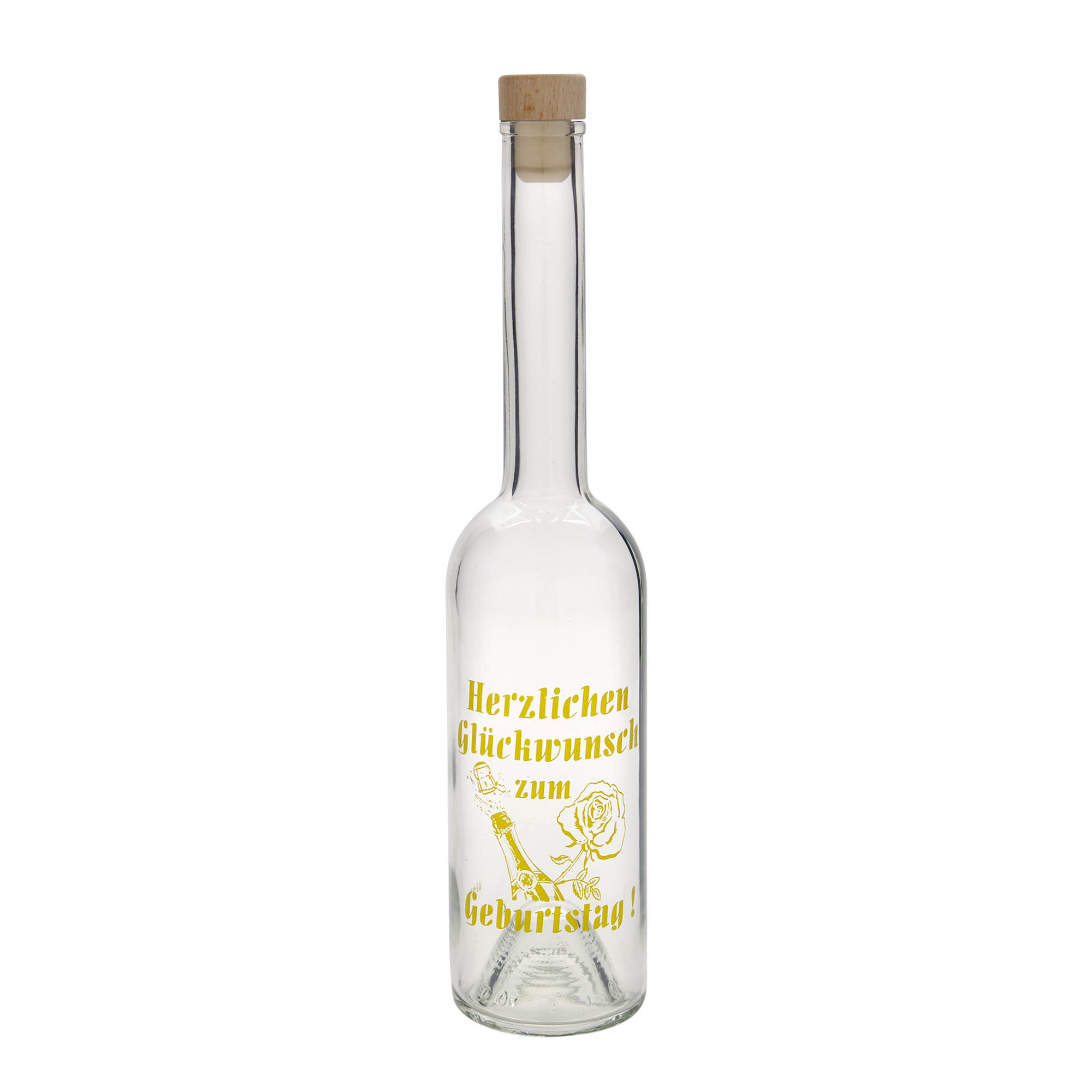 500 ml glasflaska 'Opera', motiv: äpple, öppning: kork