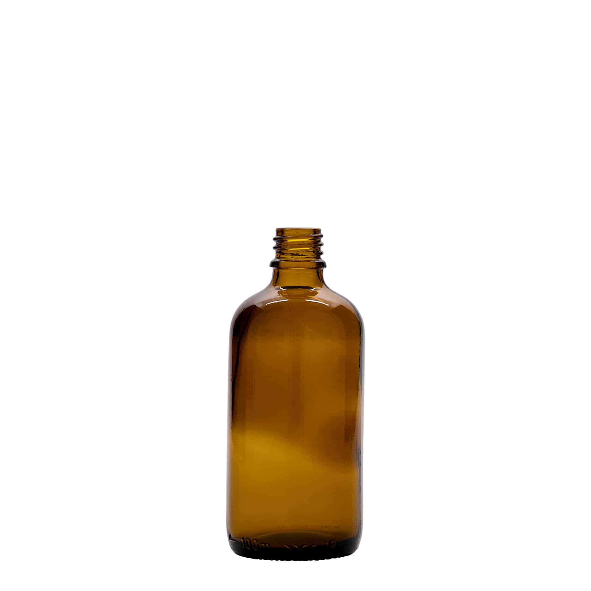 100 ml medicinflaska, glas, brun, mynning: DIN 18 100 ml medicinflaska, glas, brun, mynning: DIN 18