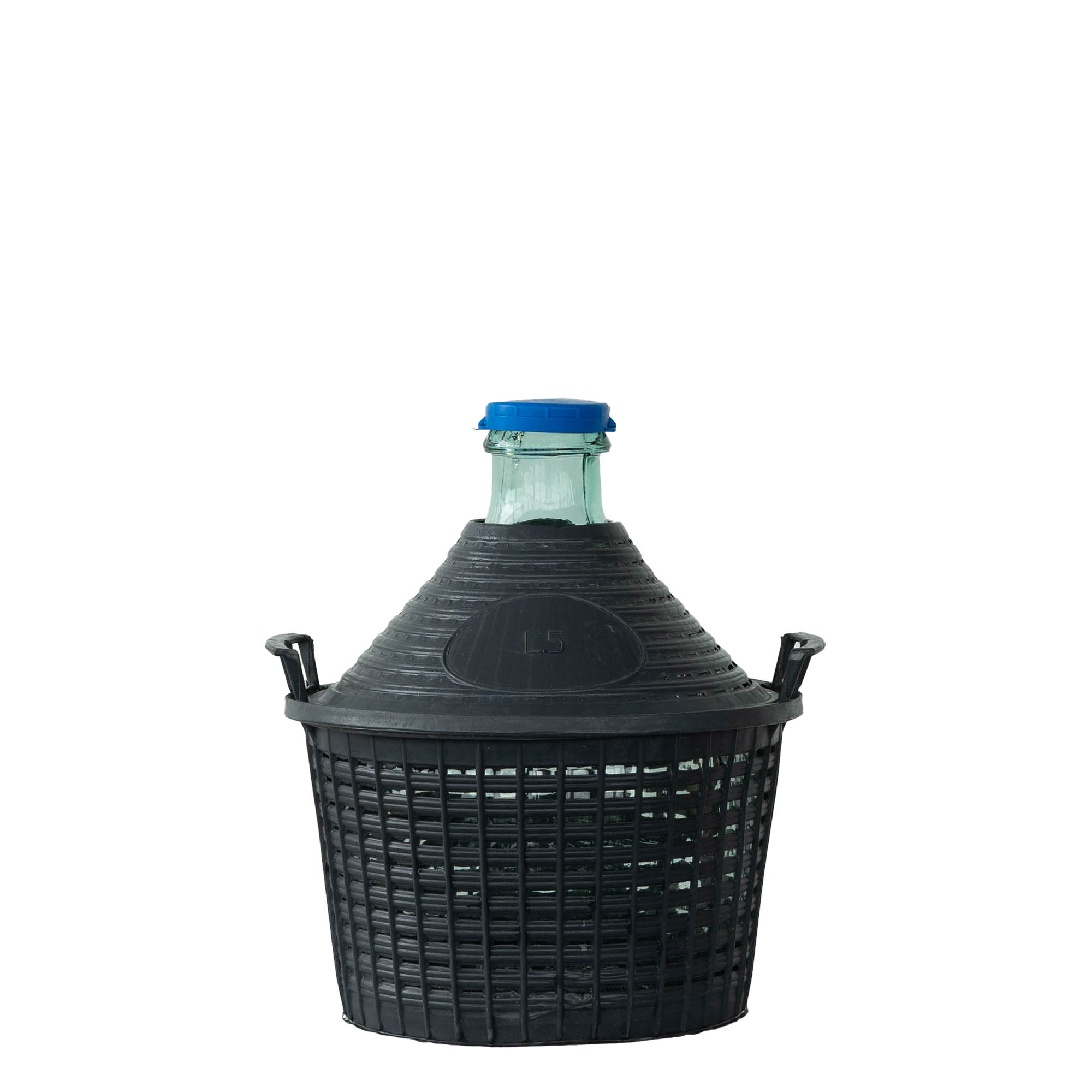 5 l ballongflaska med smal hals, glas, öppning: påslock